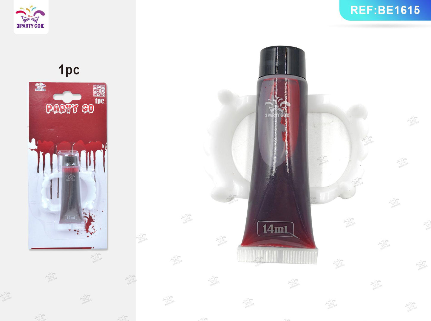 HALLOWEEN sangue finto 14ml+dentiere da vampiro