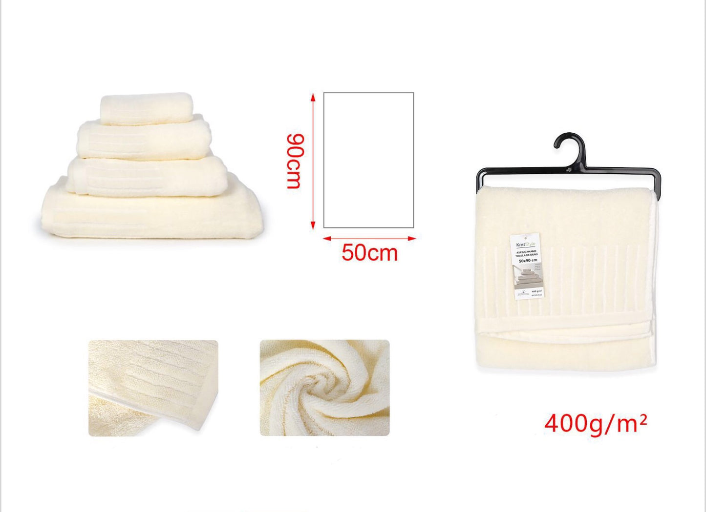 ASCIUGAMANO beige 50x90cm