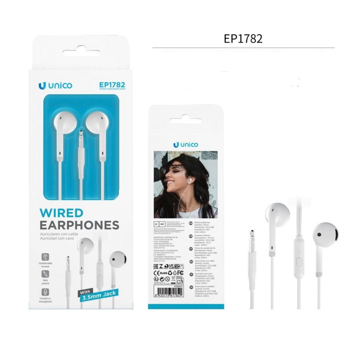 UNICO auricolare bianco EP1782