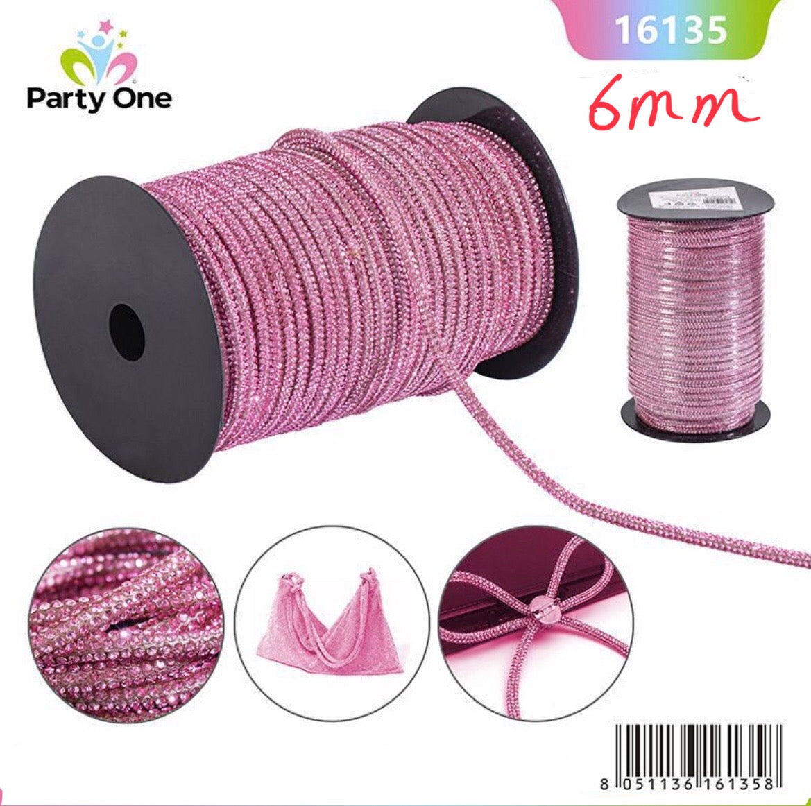 CORDINO strass 6mmx10mt