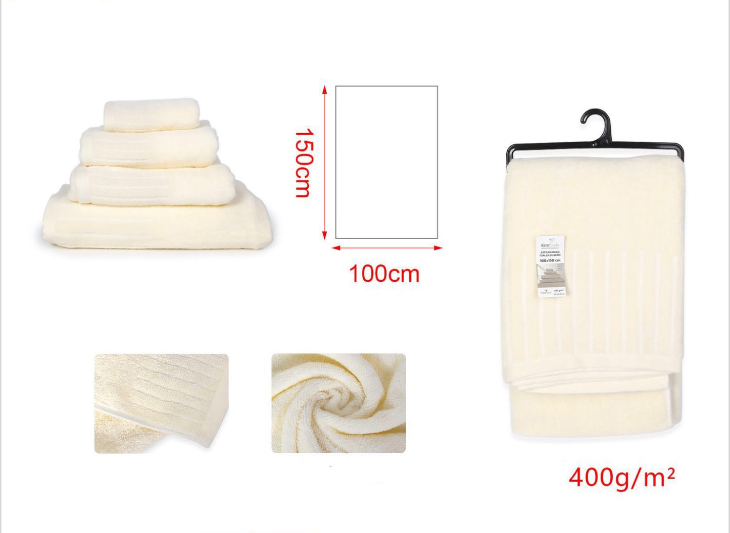 ASCIUGAMANO beige 100x150cm