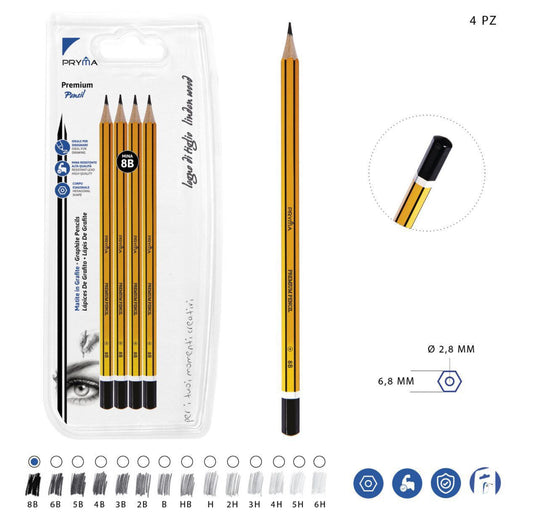 PRYMA matita 8B 4pz
