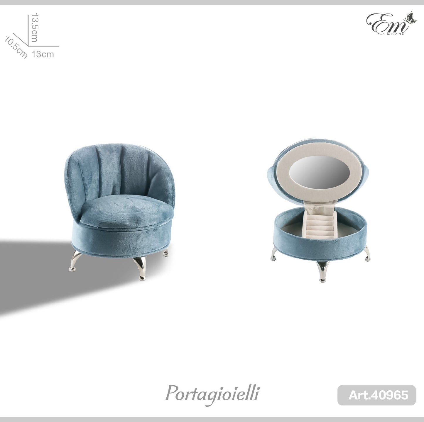 Portagioielli mini divano blu art.40965