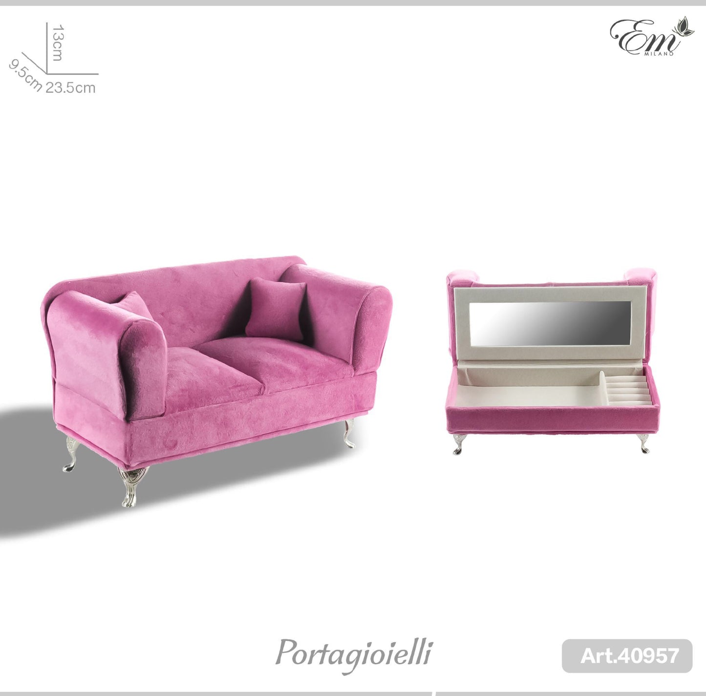 Portagioielli mini divano fucsia art.40957