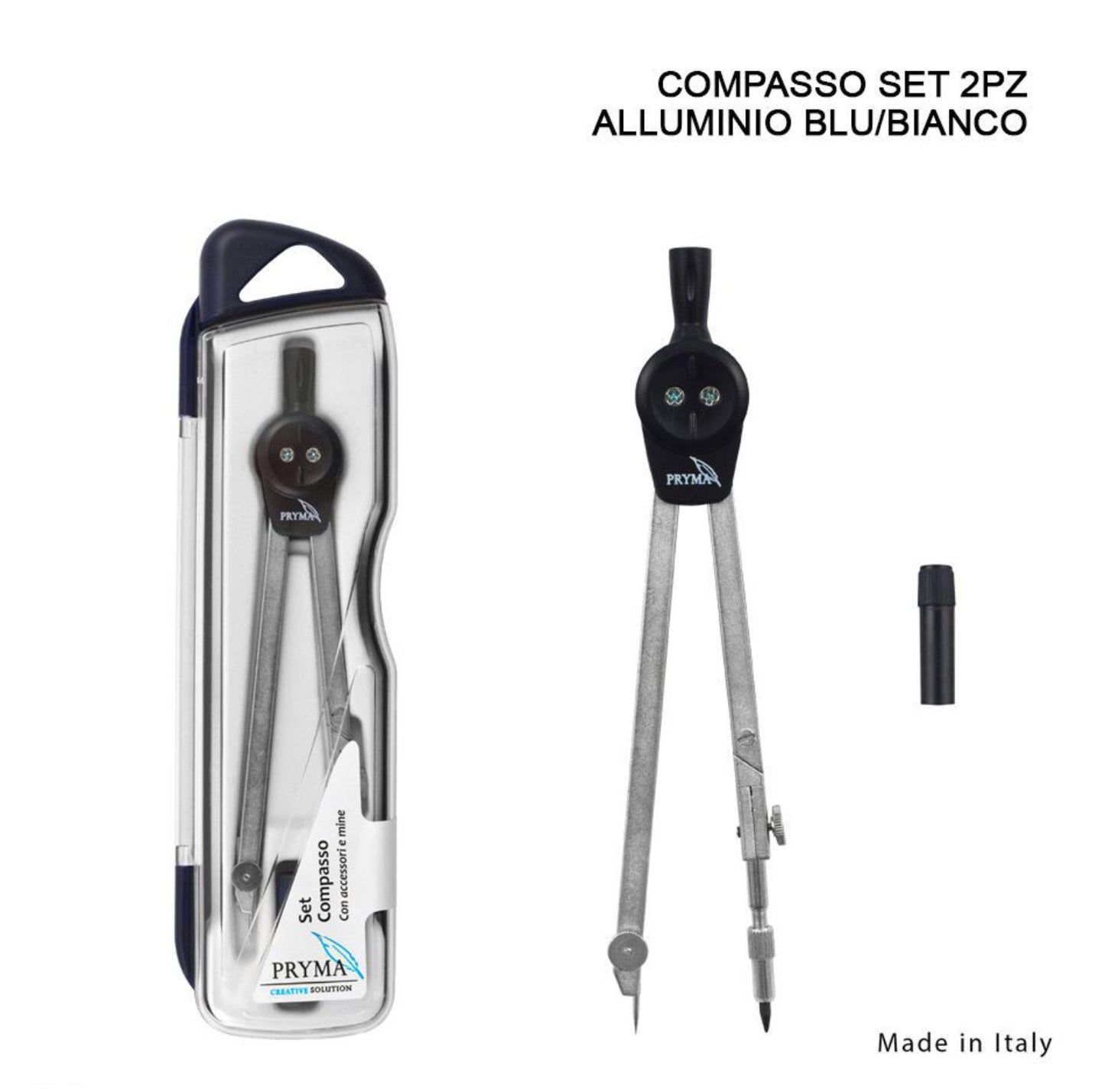 Pryma compassoset 2pz alluminio blu/bianco