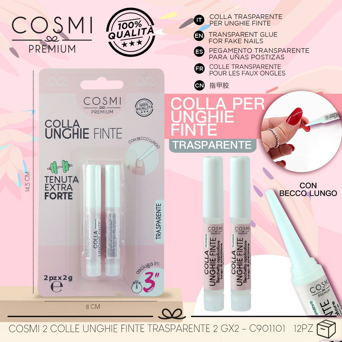 COSMI colla per unghie finte 2pzx2g