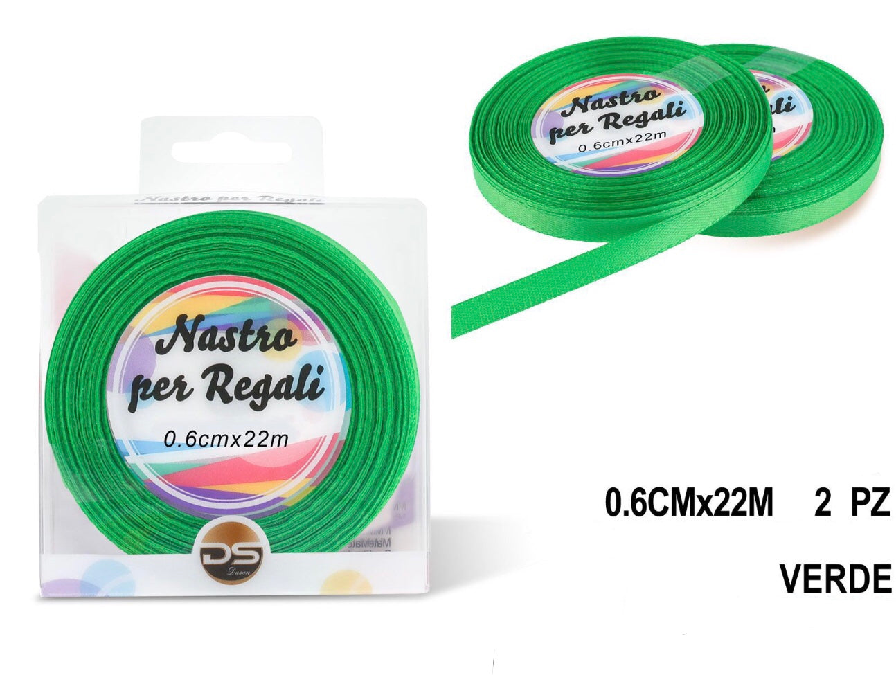 Nastro raso 0.6 cm VERDE