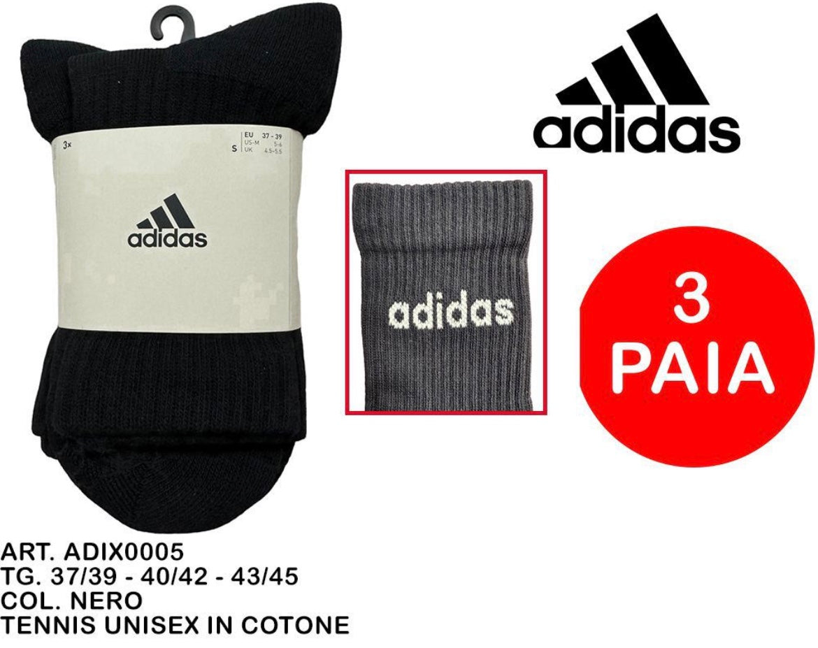 CALZINO TENNIS unisex cotone 3paia