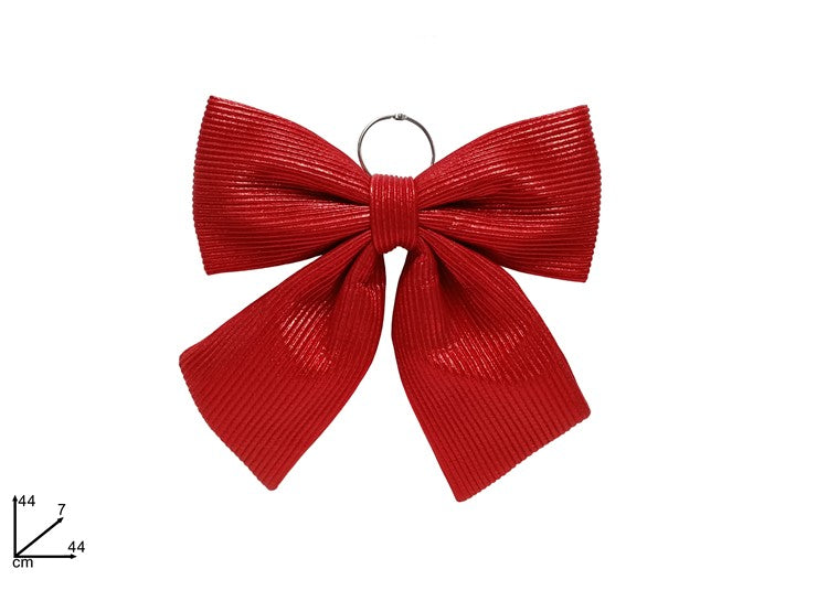NATALIZIA fiocco tessuto riga rosso 44cm