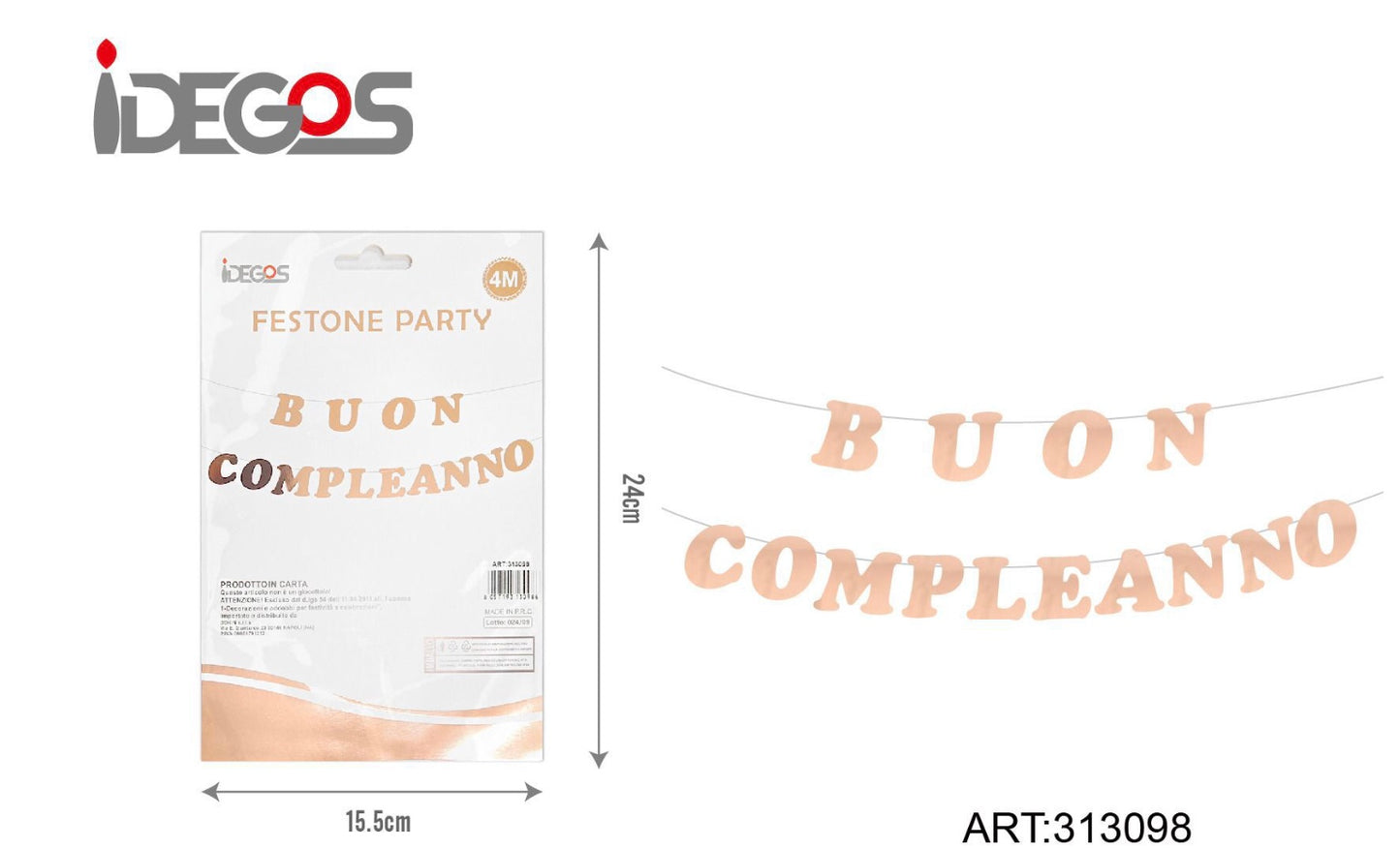 FESTONE party buon compleanno 4m
