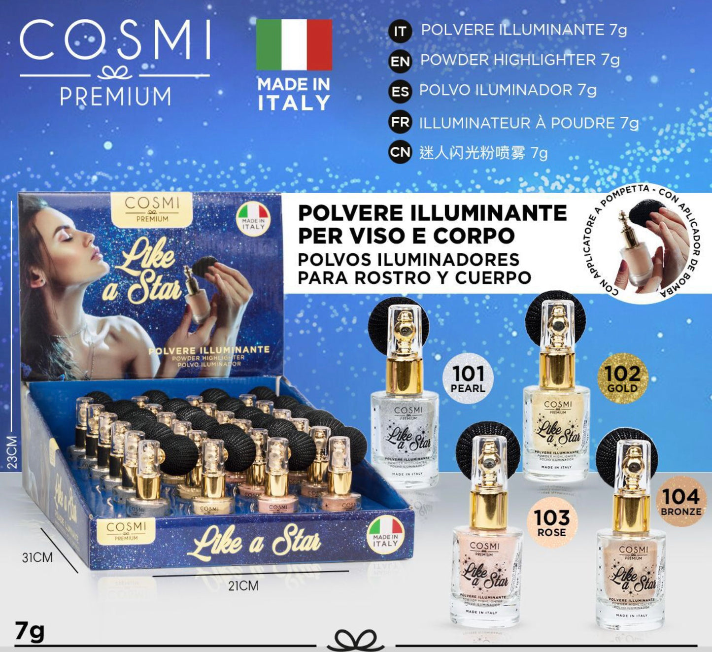 COSMI polvere illuminante spray viso e copro 7g