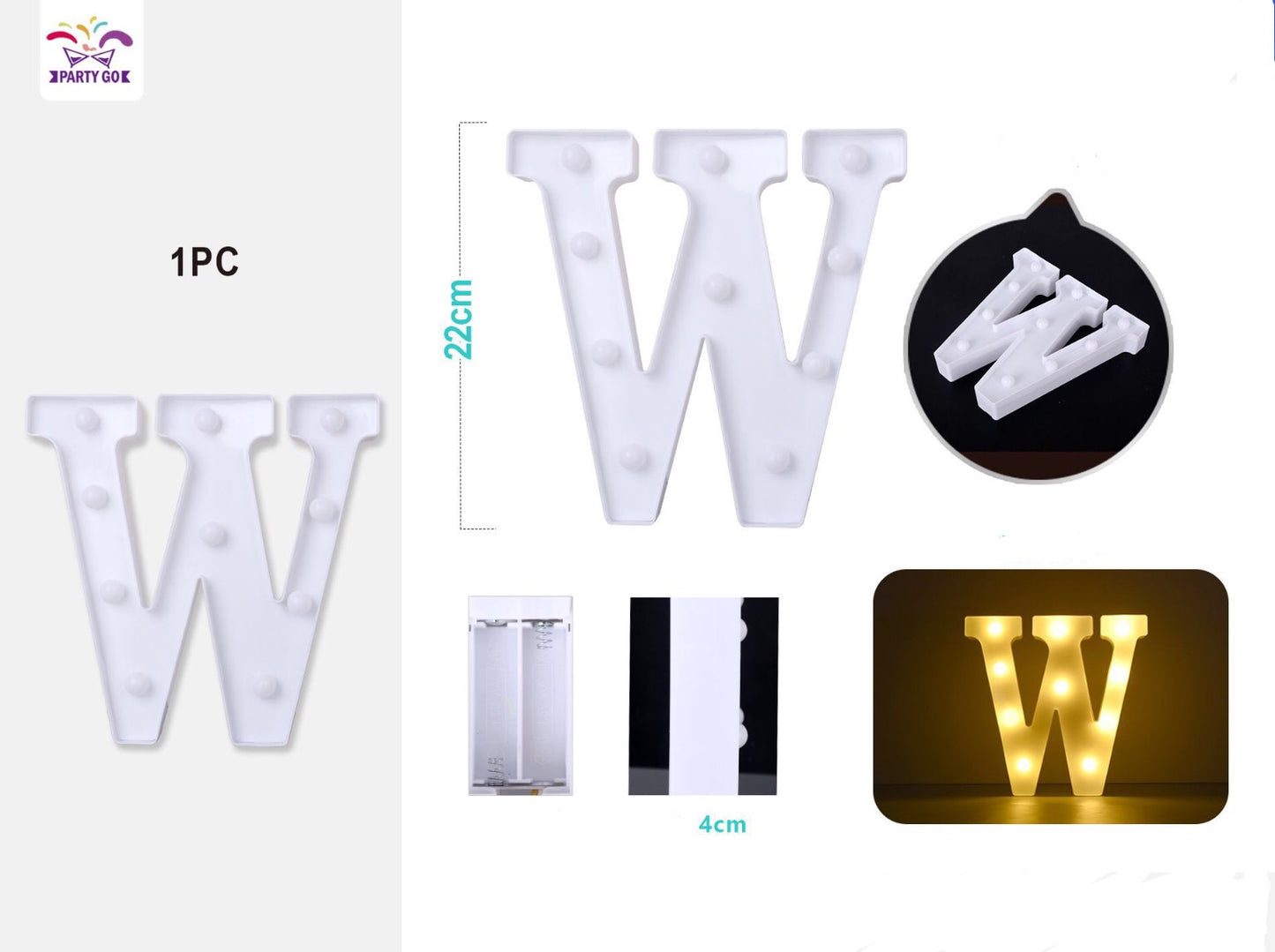 Lettera "W" 22cm