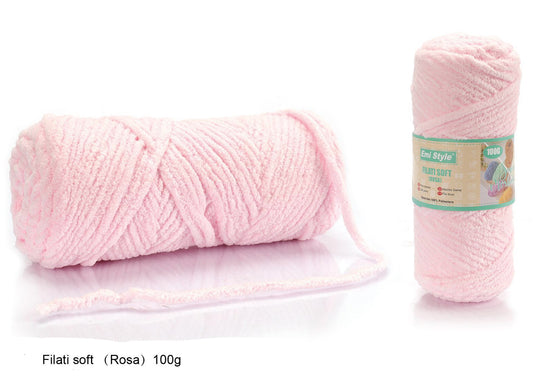 Filo soft uncinetto ROSA 100g/55m
