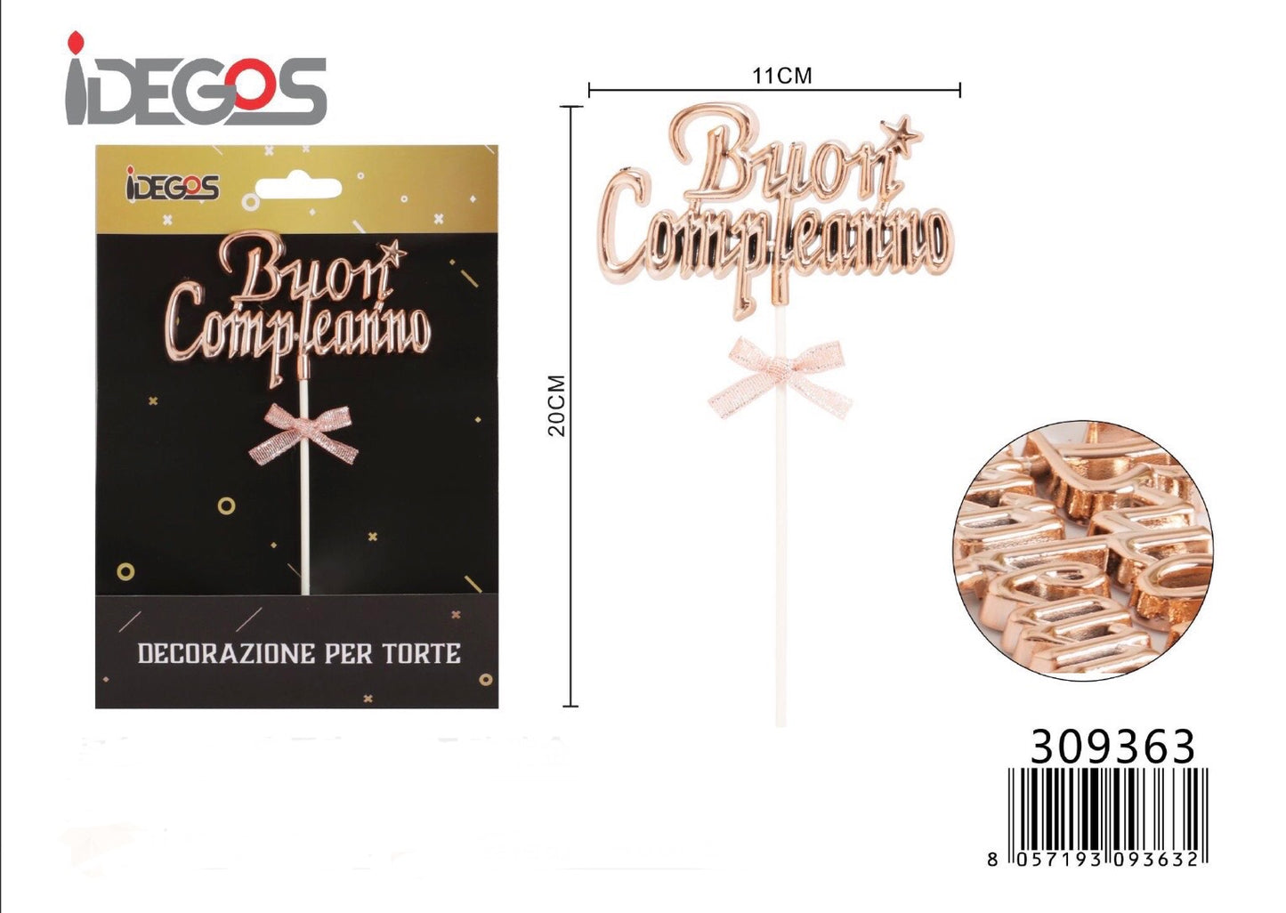 DECORAZIONE per torta “buon compleanno “