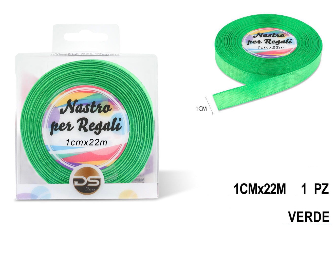 Nastro raso 1 cm VERDE