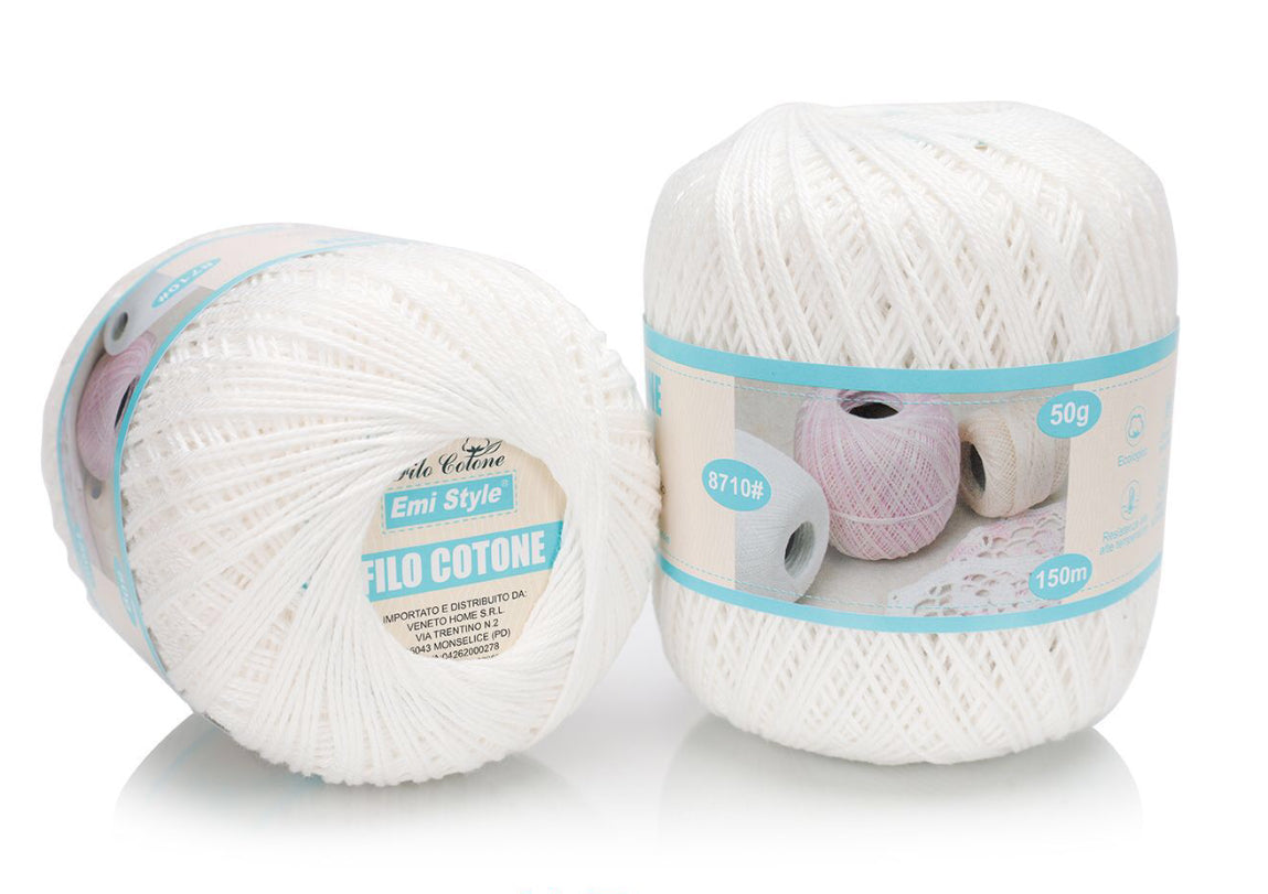 Filo cotone BIANCO 50g/150m