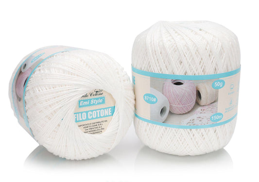 Filo cotone BIANCO 50g/150m