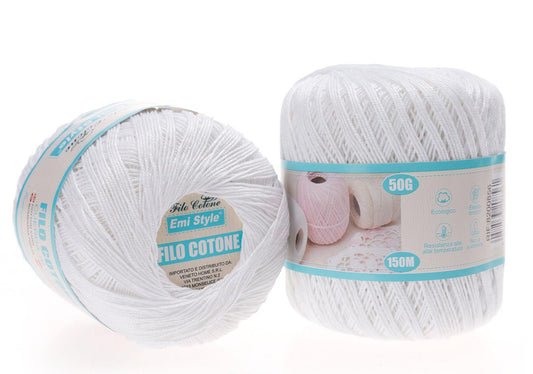 Filo cotone BIANCO 50g/150m