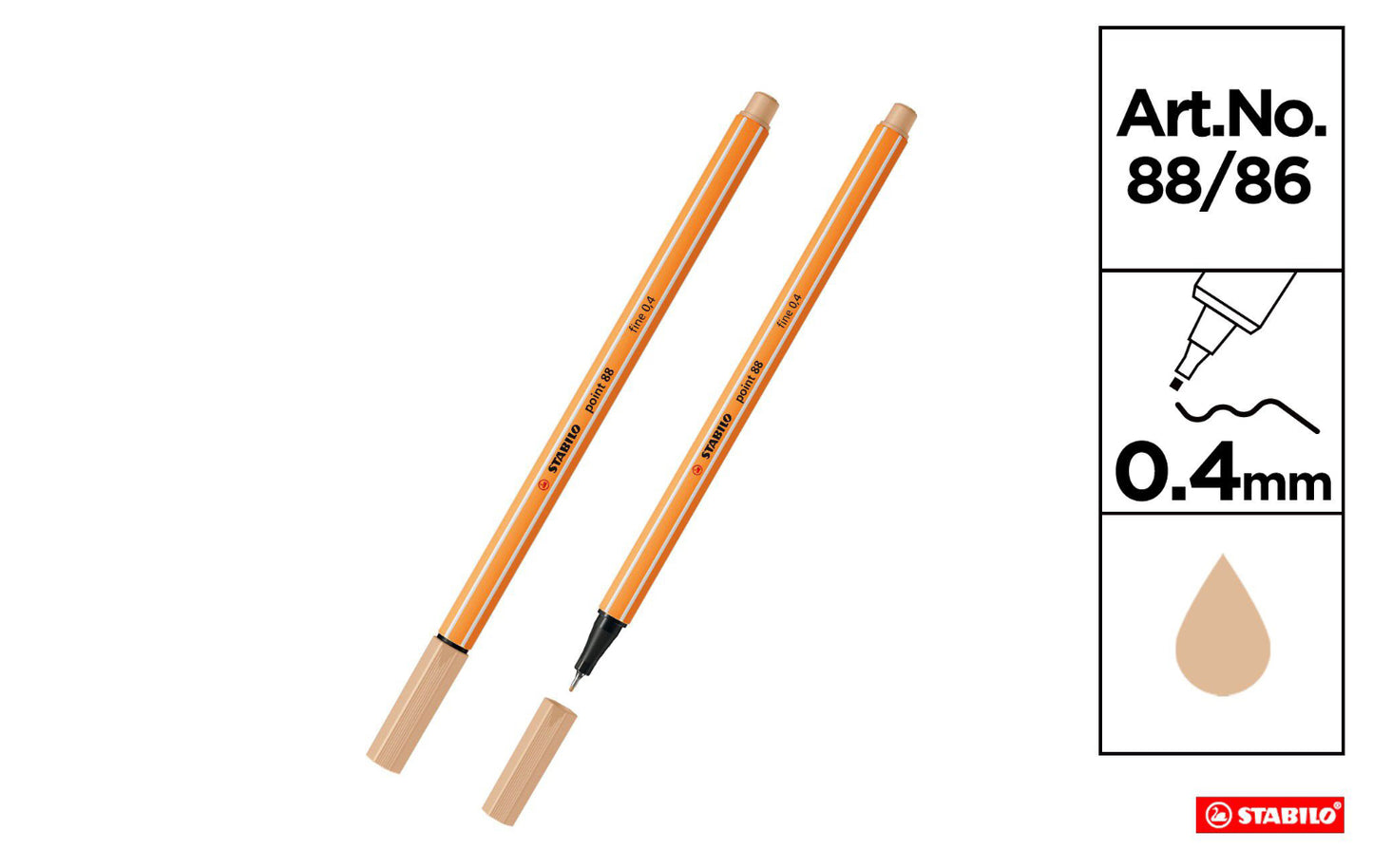 Stabilo fineliner point 0,4mm beige 88/86
