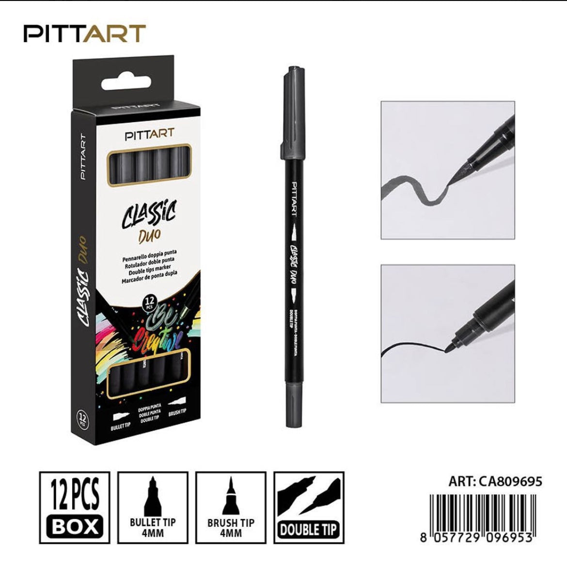 PRYMA PENNARELLO DUO D/PUNTA 033 DARK GREY