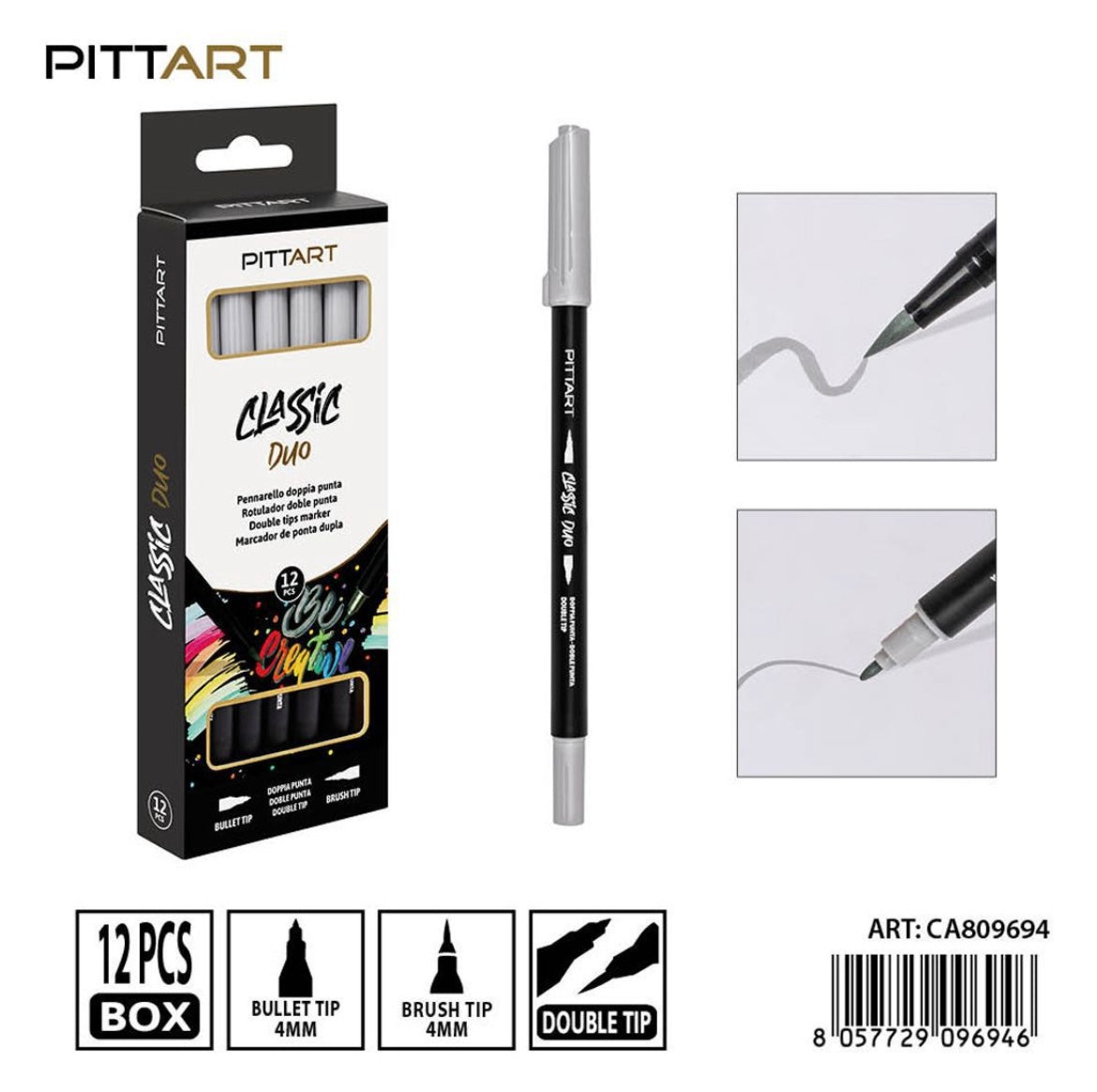 PRYMA PENNARELLO DUO D/PUNTA 032 GREY