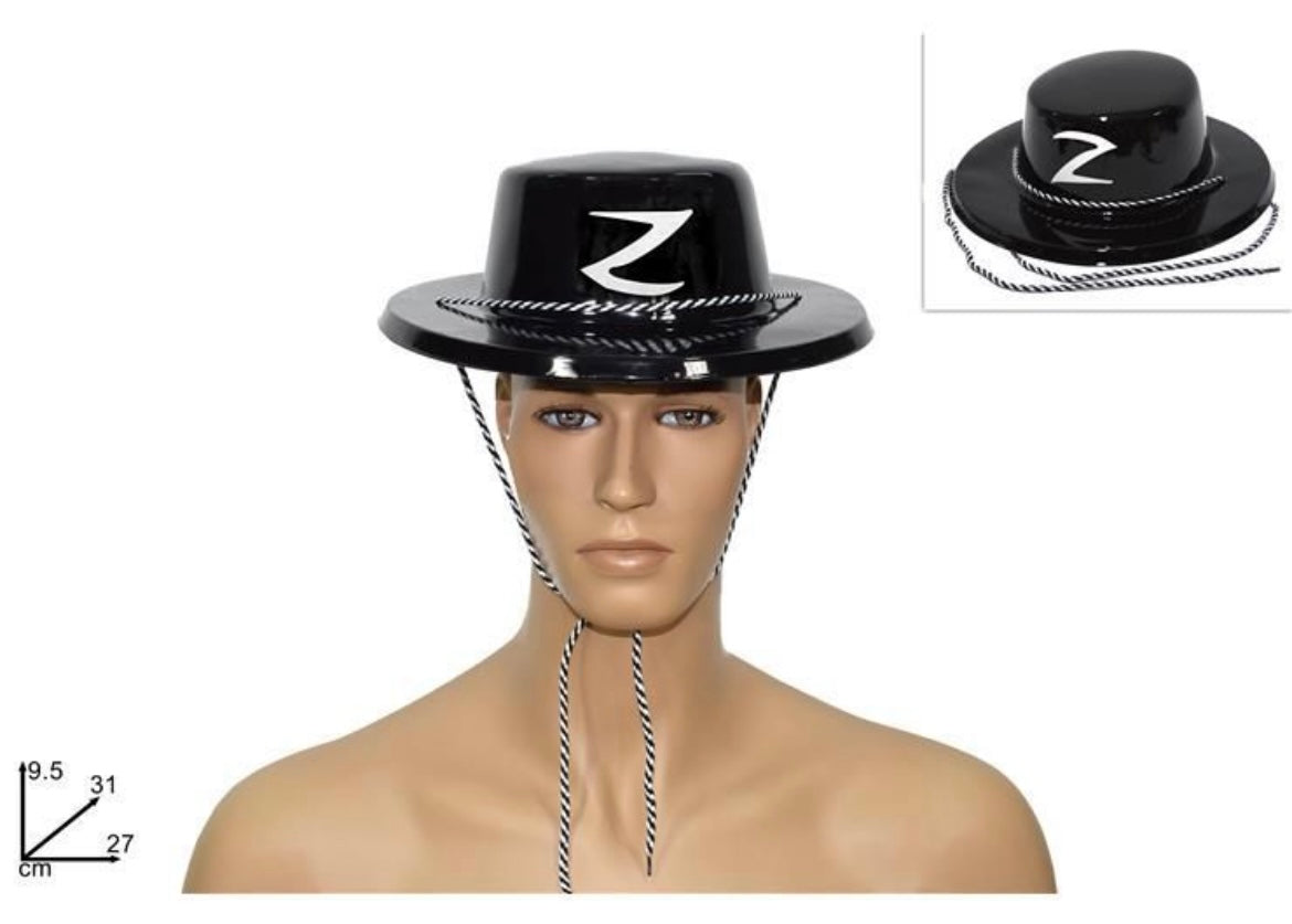 CAPPELLO ZORRO PLAST.LUCIDO NERO