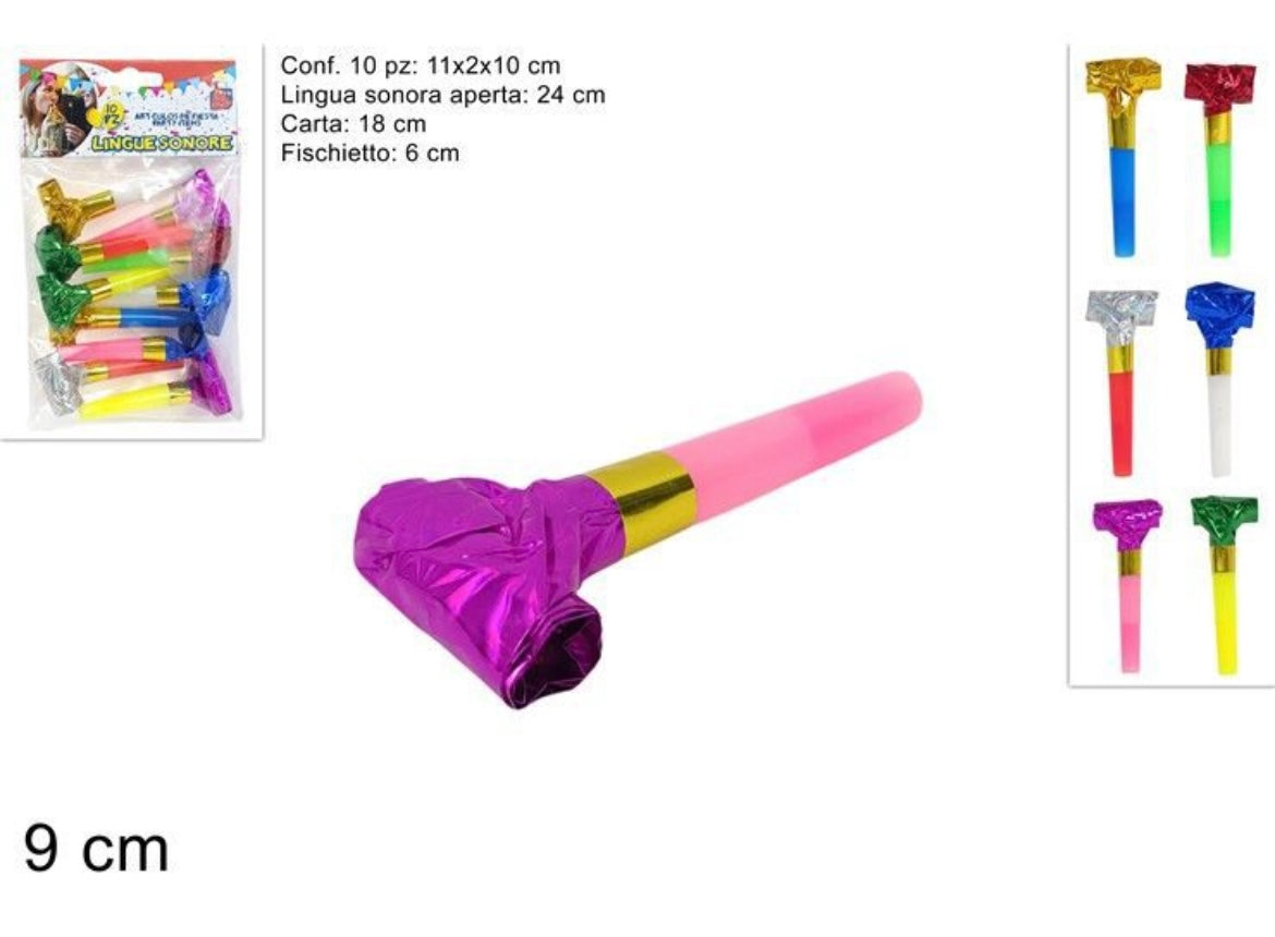 LINGUE SONORE 10 PZ METALLIZZATI COLORATI