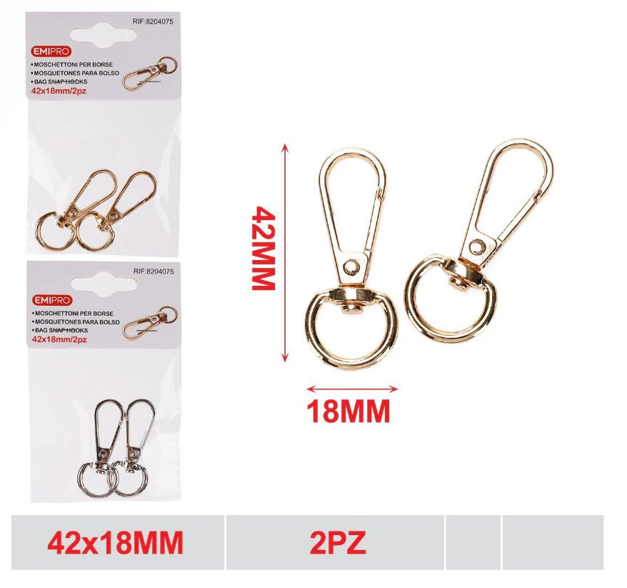 EMI MOSCHETTONI PER BORSE 42*18MM 2PZ