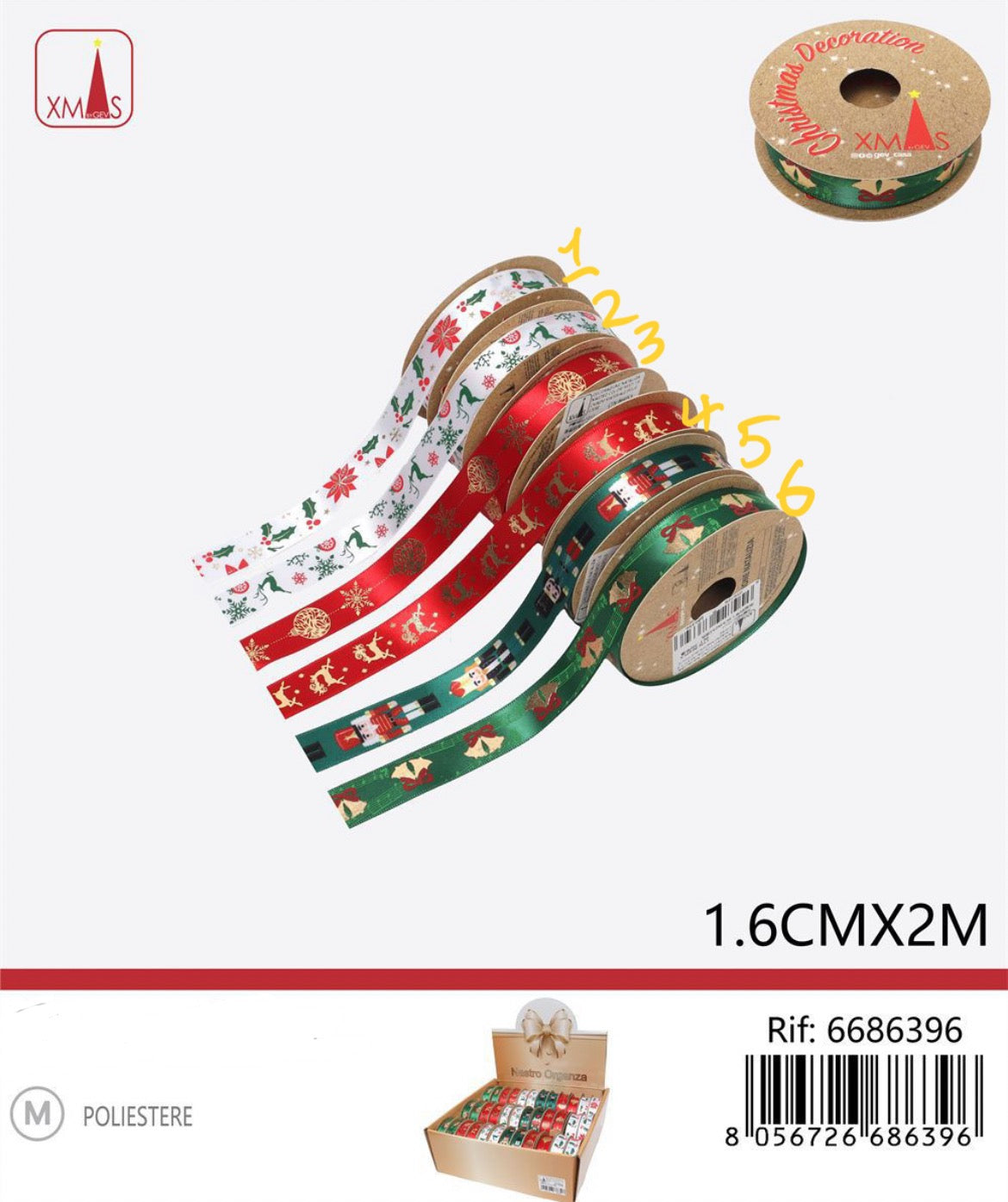 NATALIZIA nastro decorativo 1.6cmx2m
