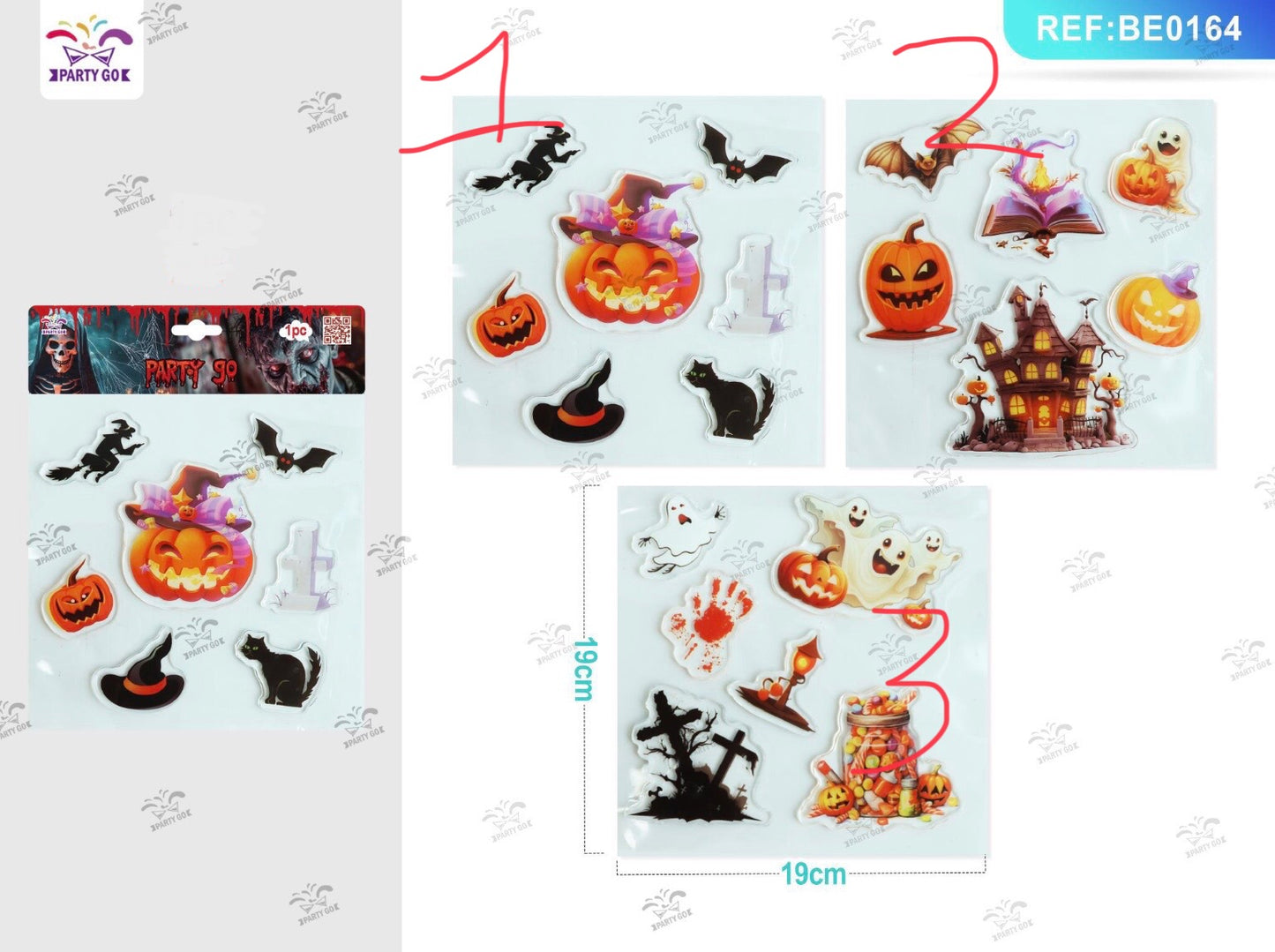 HALLOWEEN adesivi gelatinosi fluorescenti con stampa