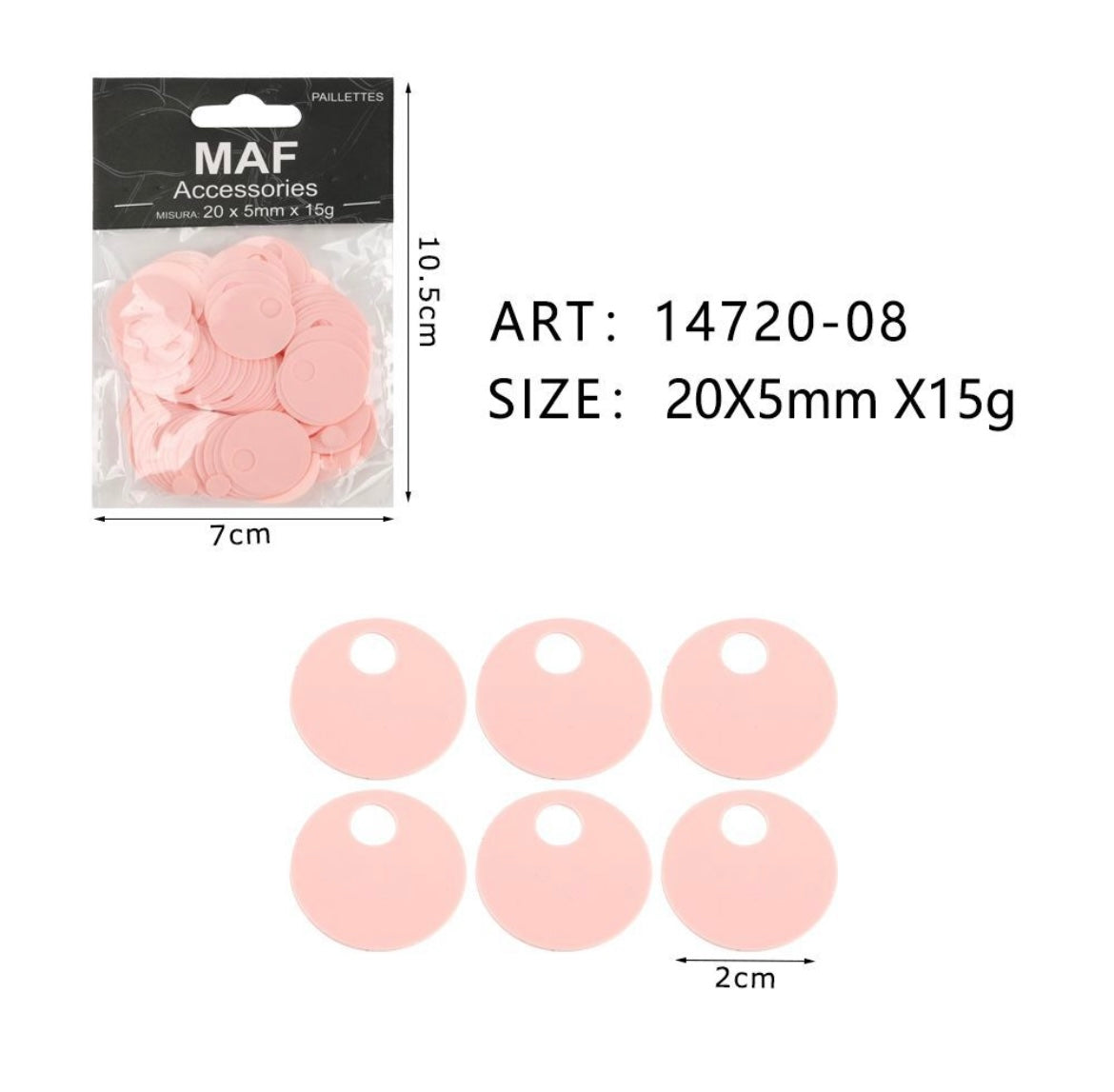 PAIETTE 20x5mm 15g ART.14720