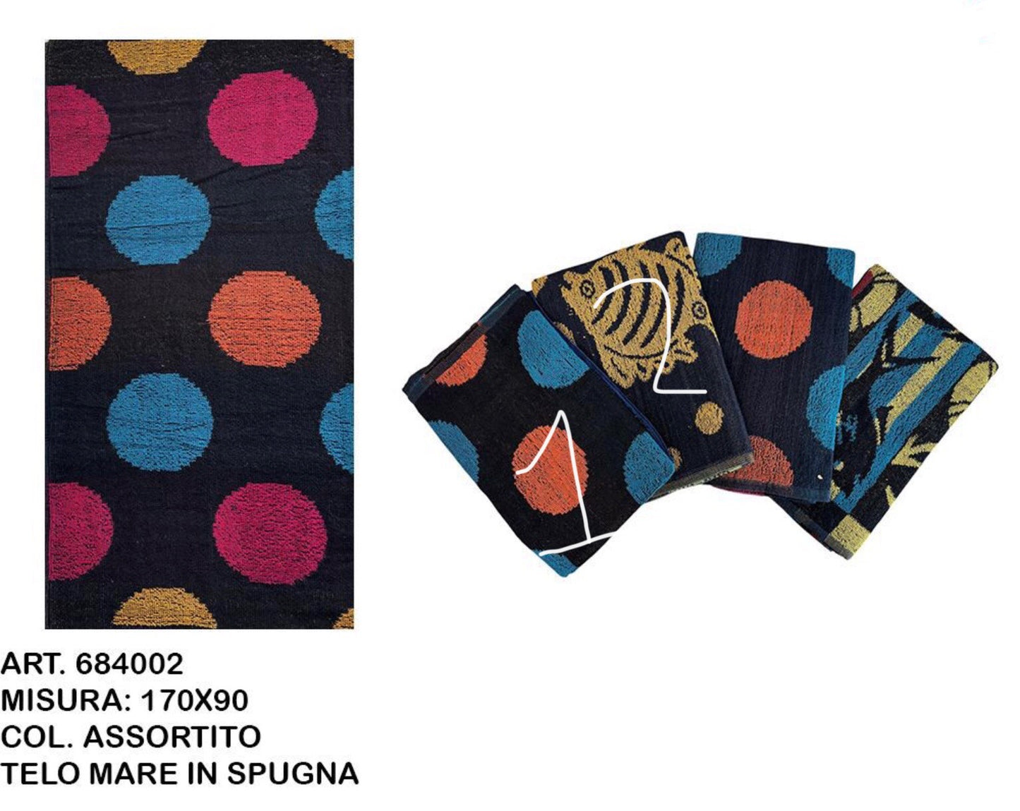 TELO per mare in spugna 170x90cm