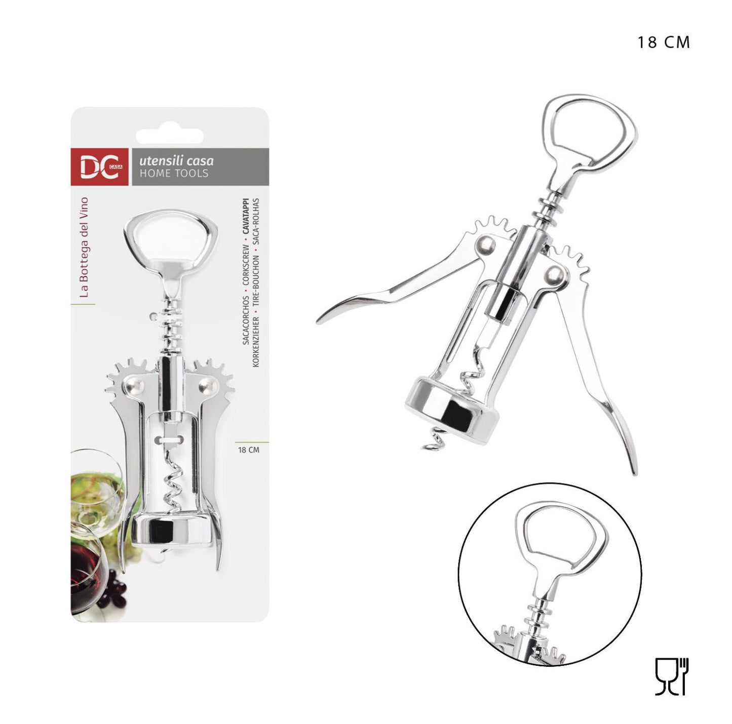 DC CASA cavatappi metallo 18x5.5x3.7cm