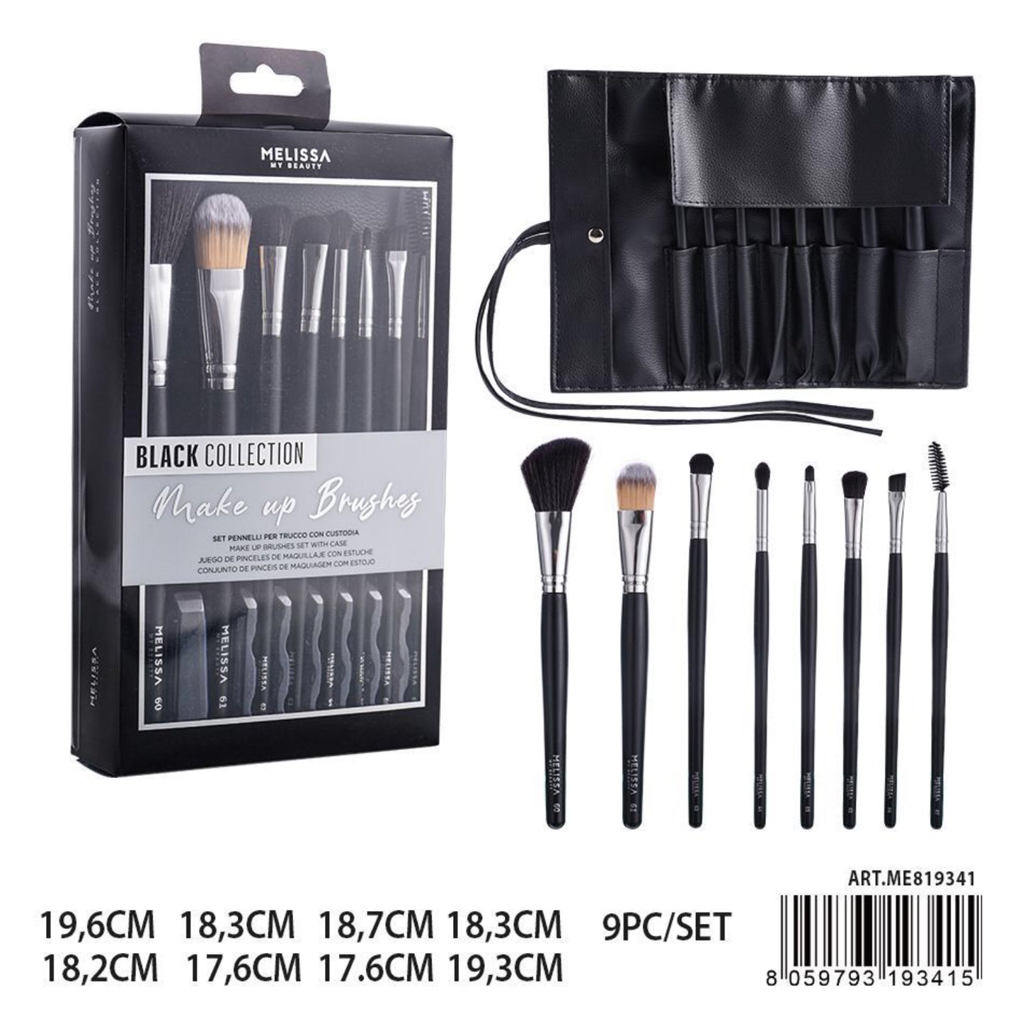 MELISSA pennello trucco 8pz custodia