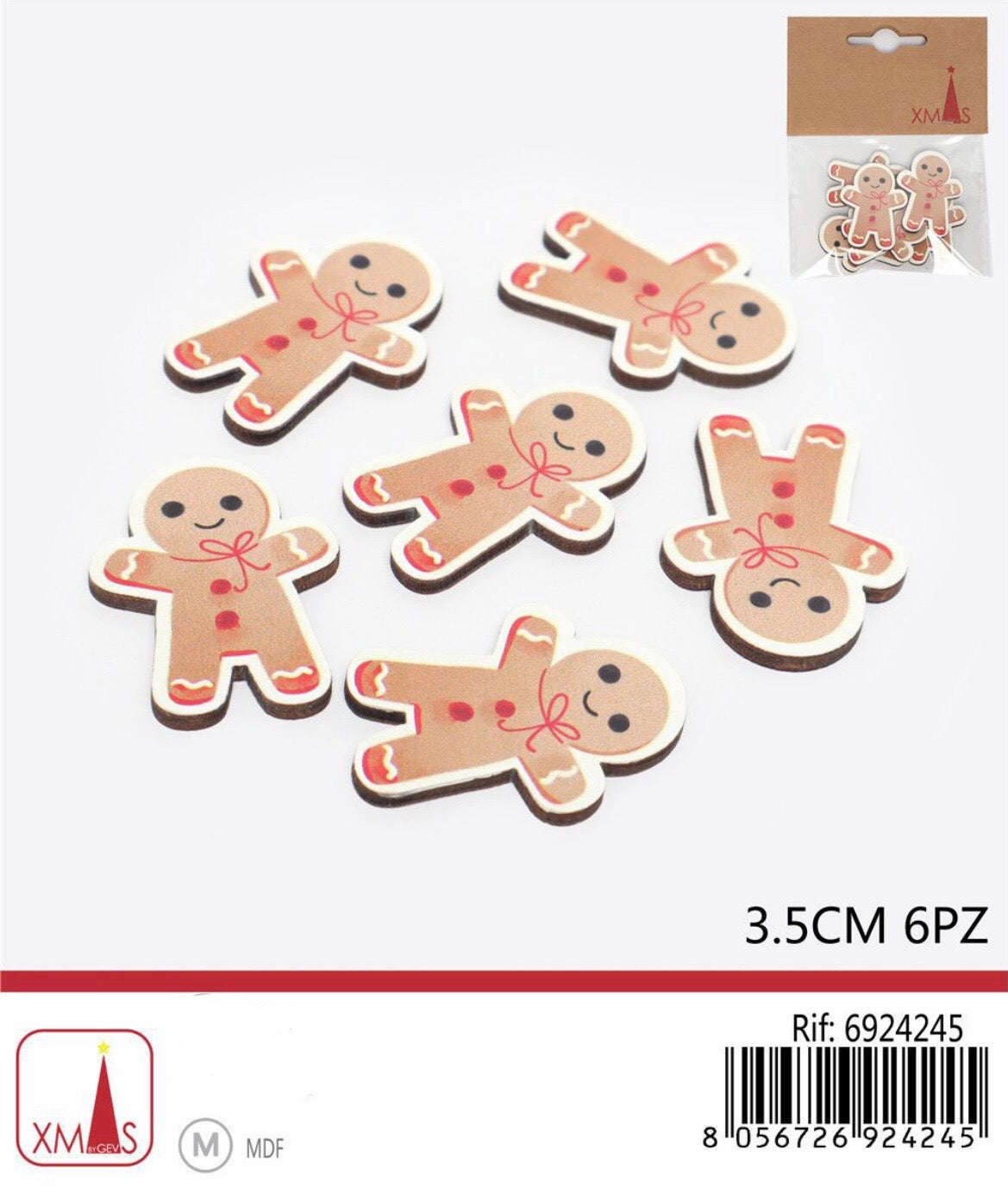 NATALIZIA decorazioni omini pan di zenzero 3.5cm 6pz