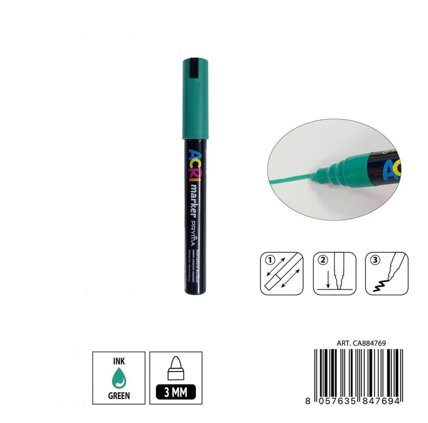 PRYMA marcatore acrilico 3mm N.111 verde