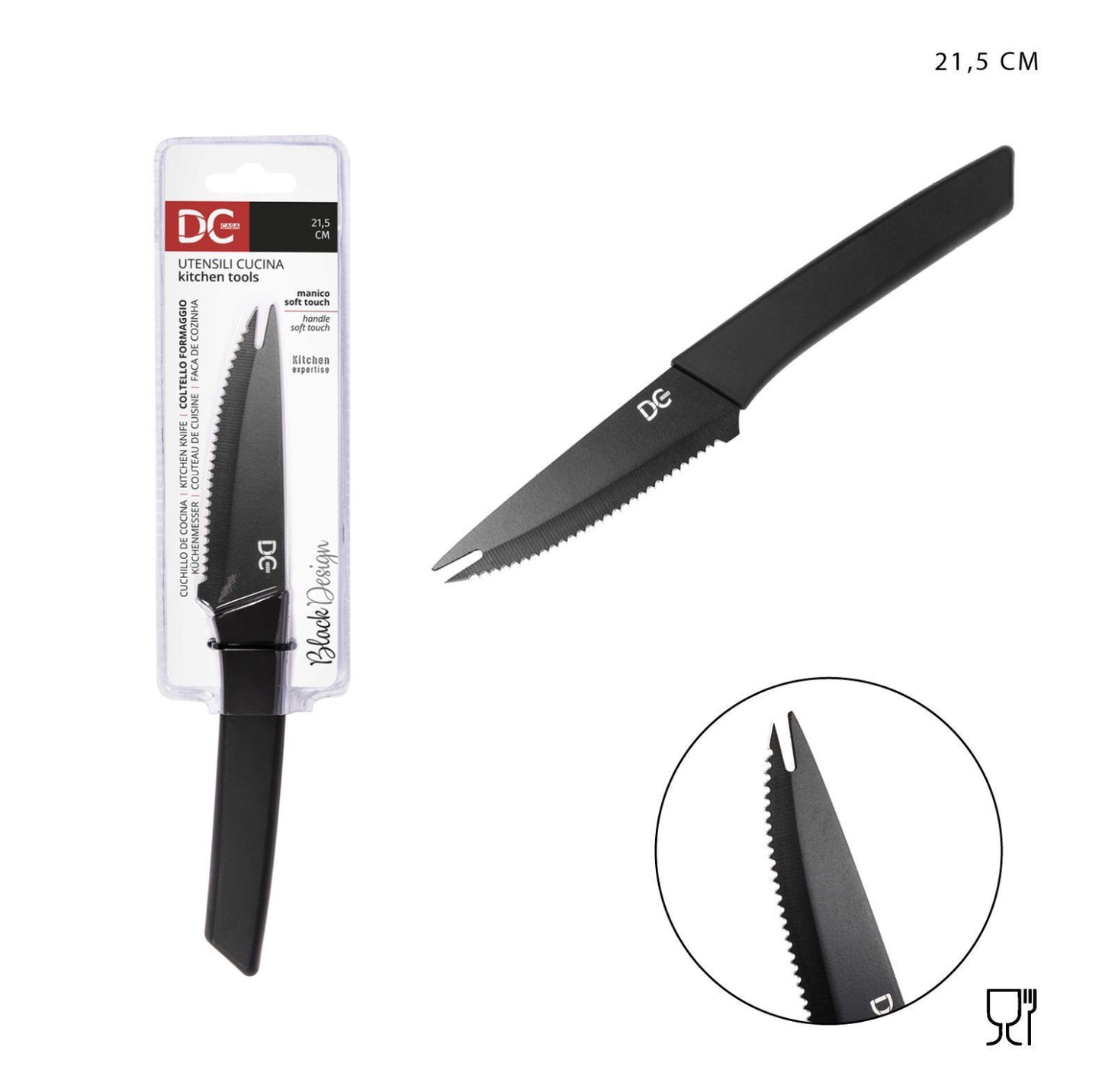 DC CASA L/BLACK coltello formaggio s/touch 21.5cm