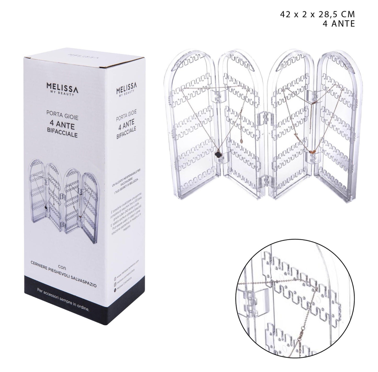 MELISSA porta gioie crilex 42x2x28,5cm