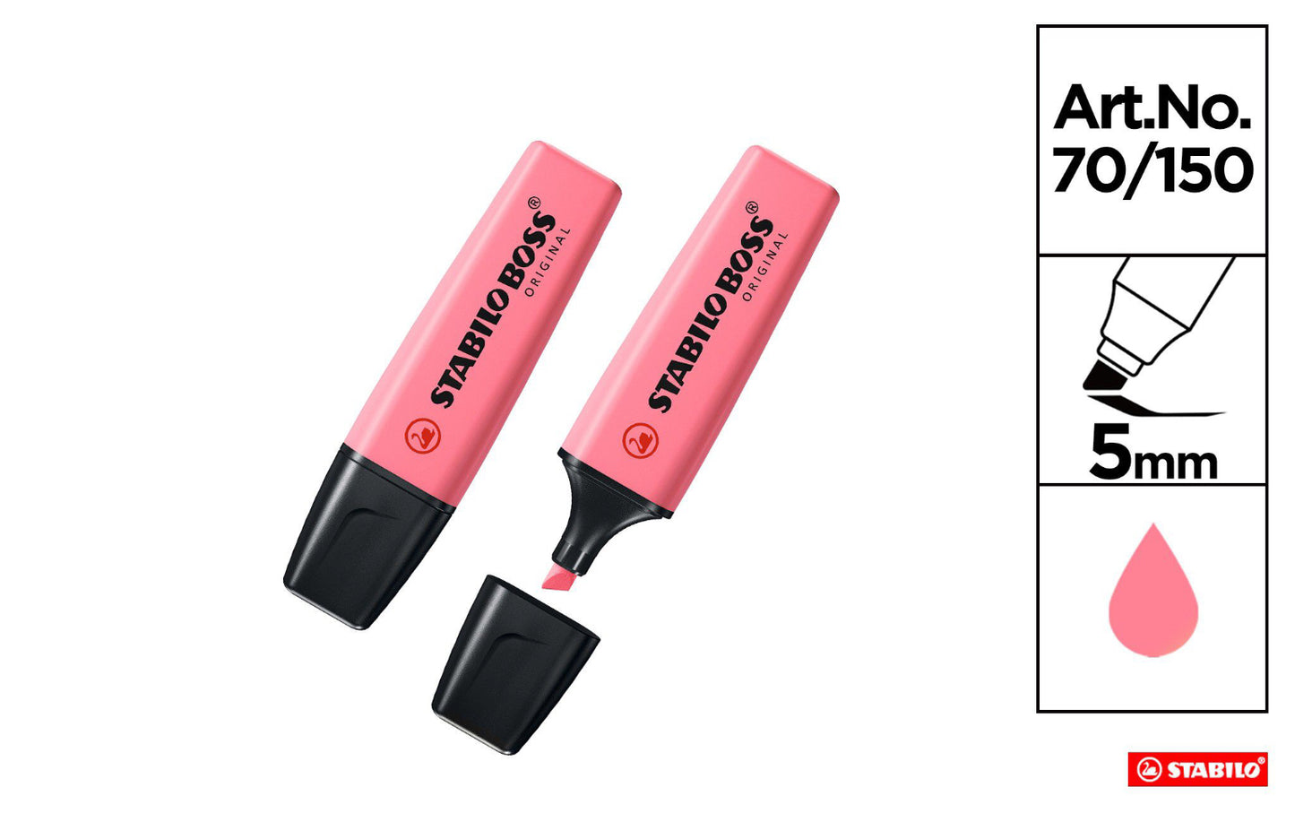 Stabilo evidenziatore pastel rosa sicuro