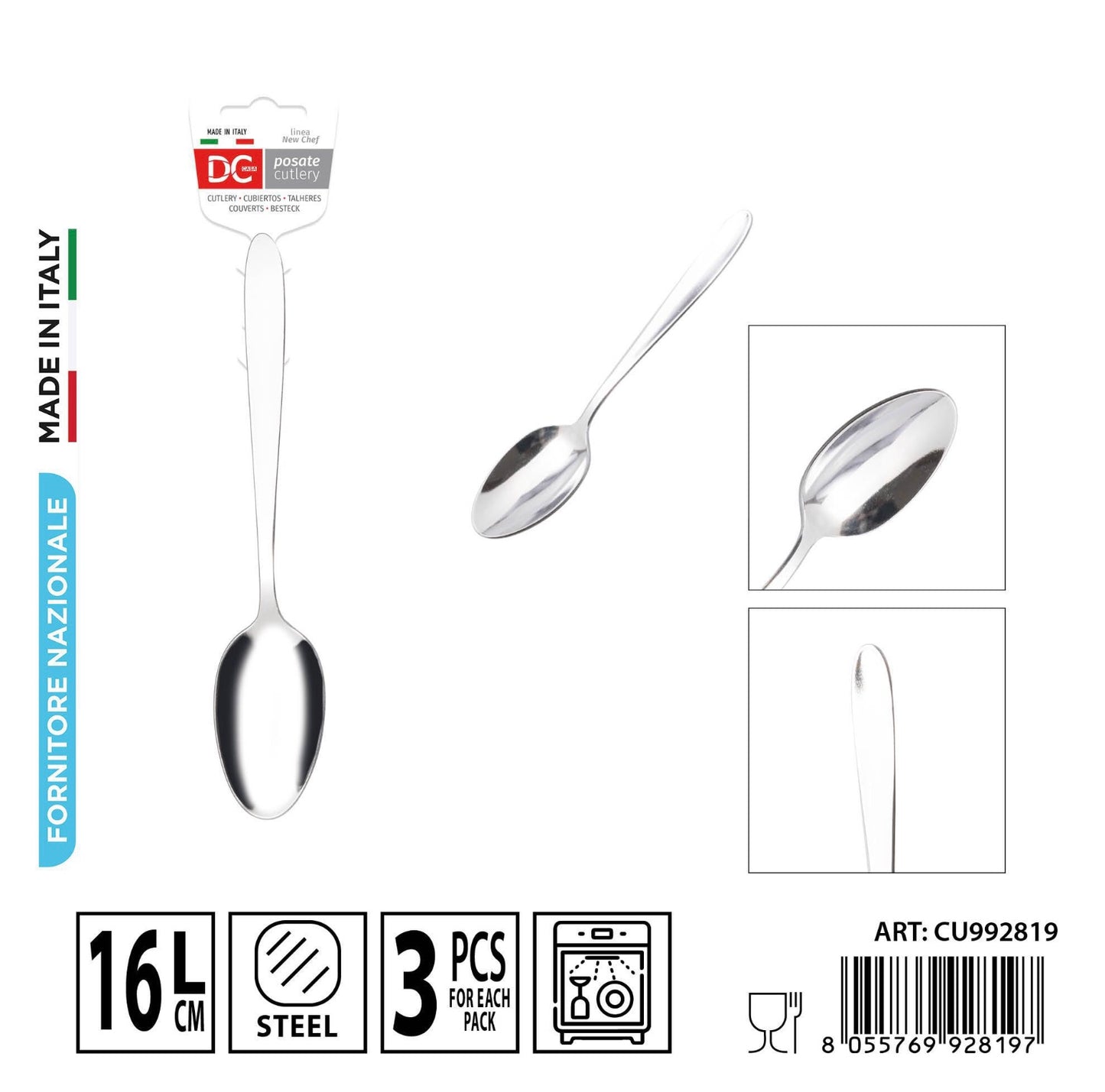DC CASA cucchiaio frutta 16cm 3pz