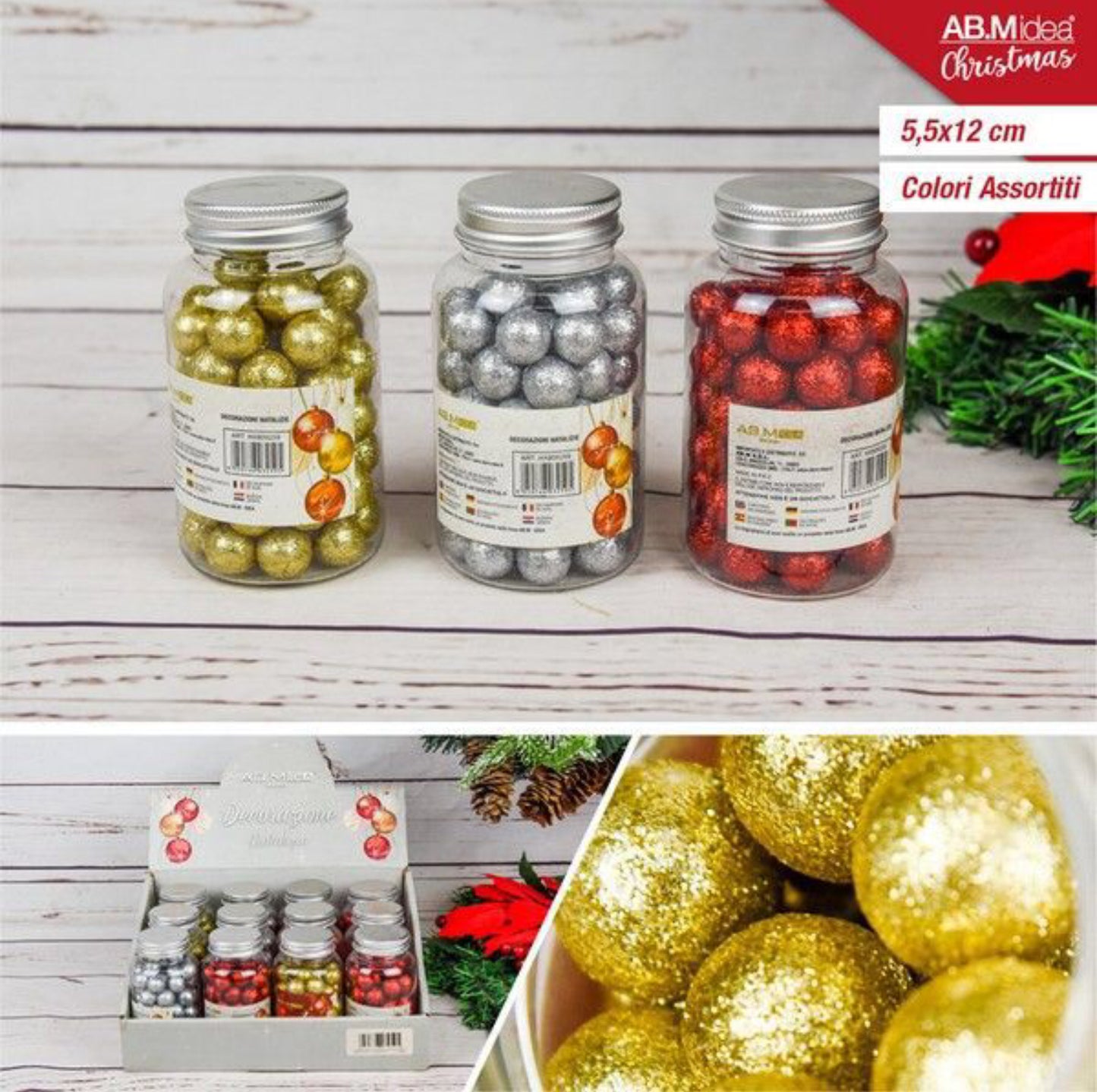 NATALIZIA sassi artificiali in bottiglia 5.5x12cm