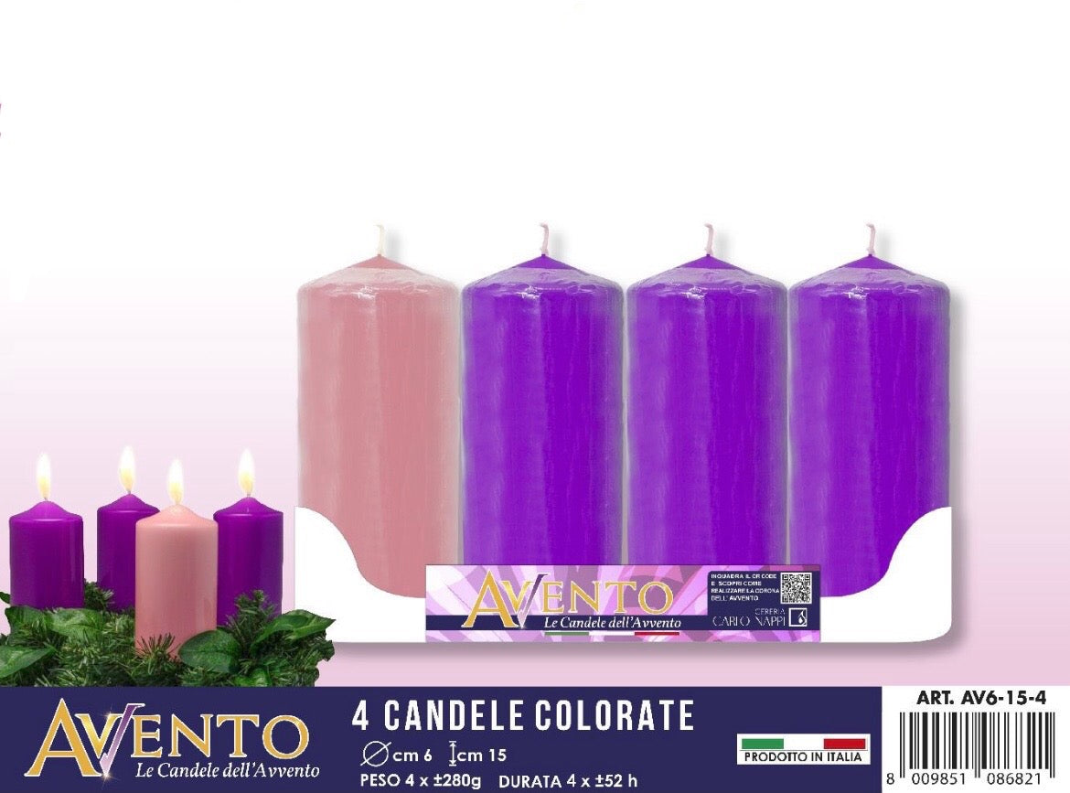 CANDELE aventi 4pz 6x15cm