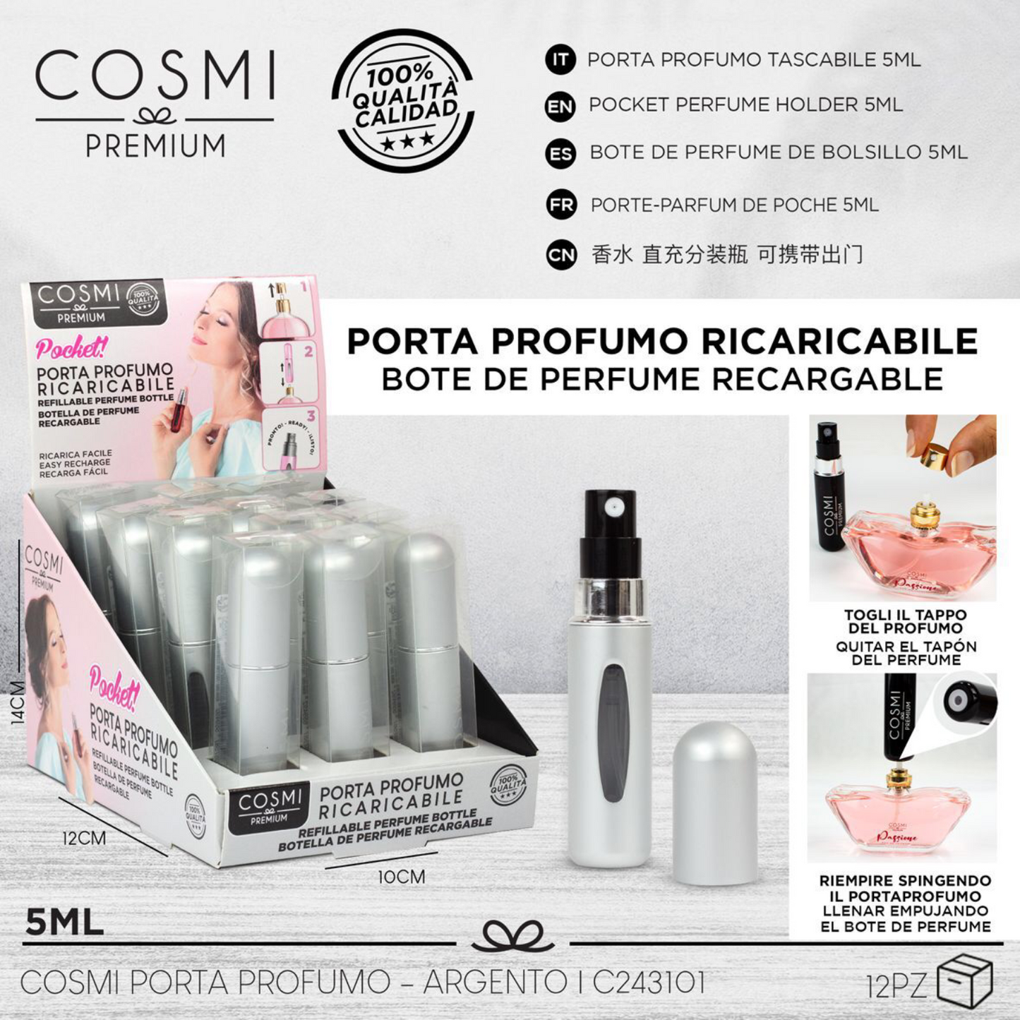 COSMI porta profumo ricaricabile 5ml
