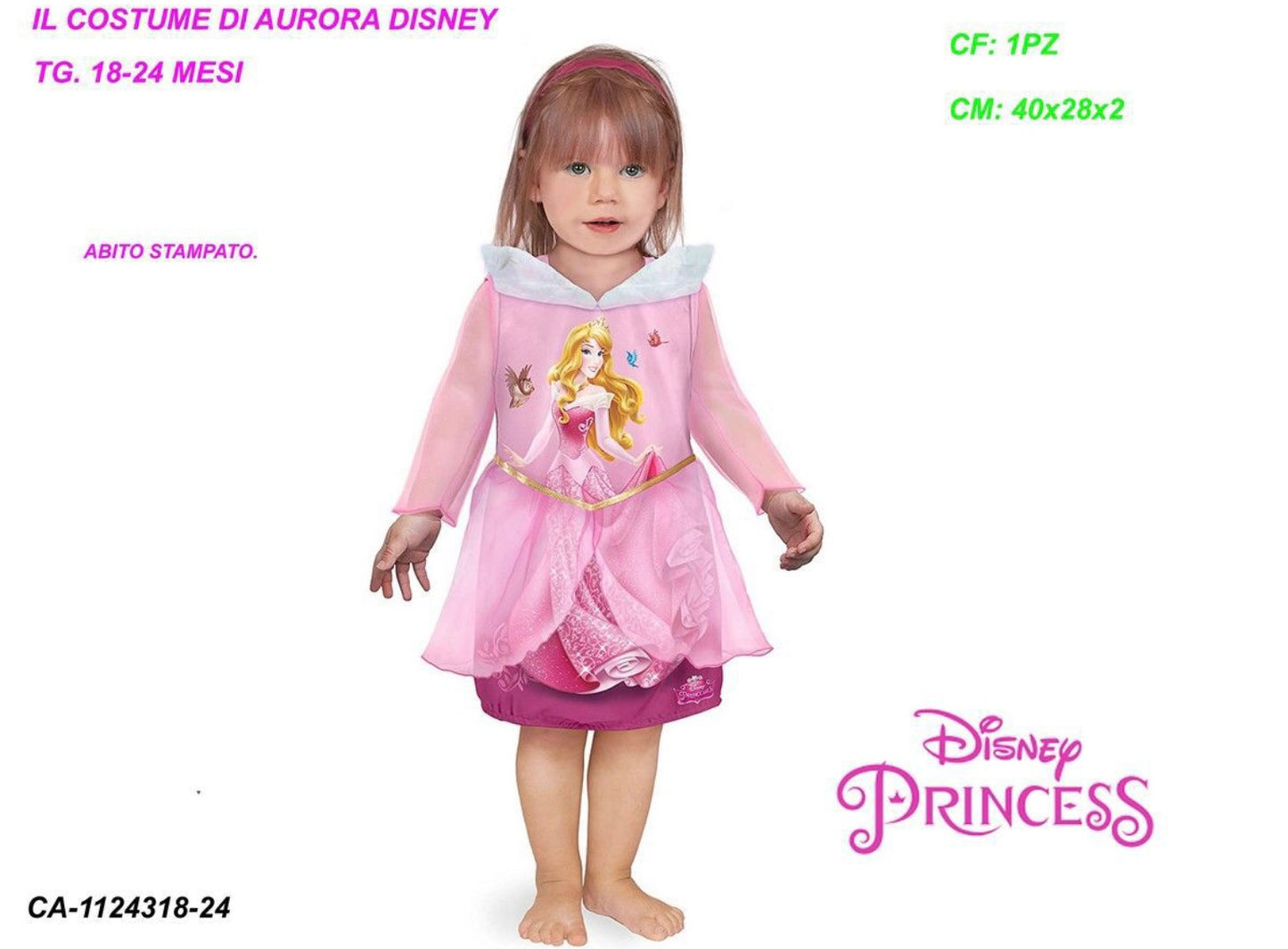 COSTUME carnevale baby aurora Disney 18-24mesi