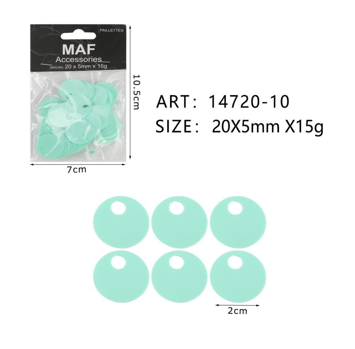 PAIETTE 20x5mm 15g ART.14720