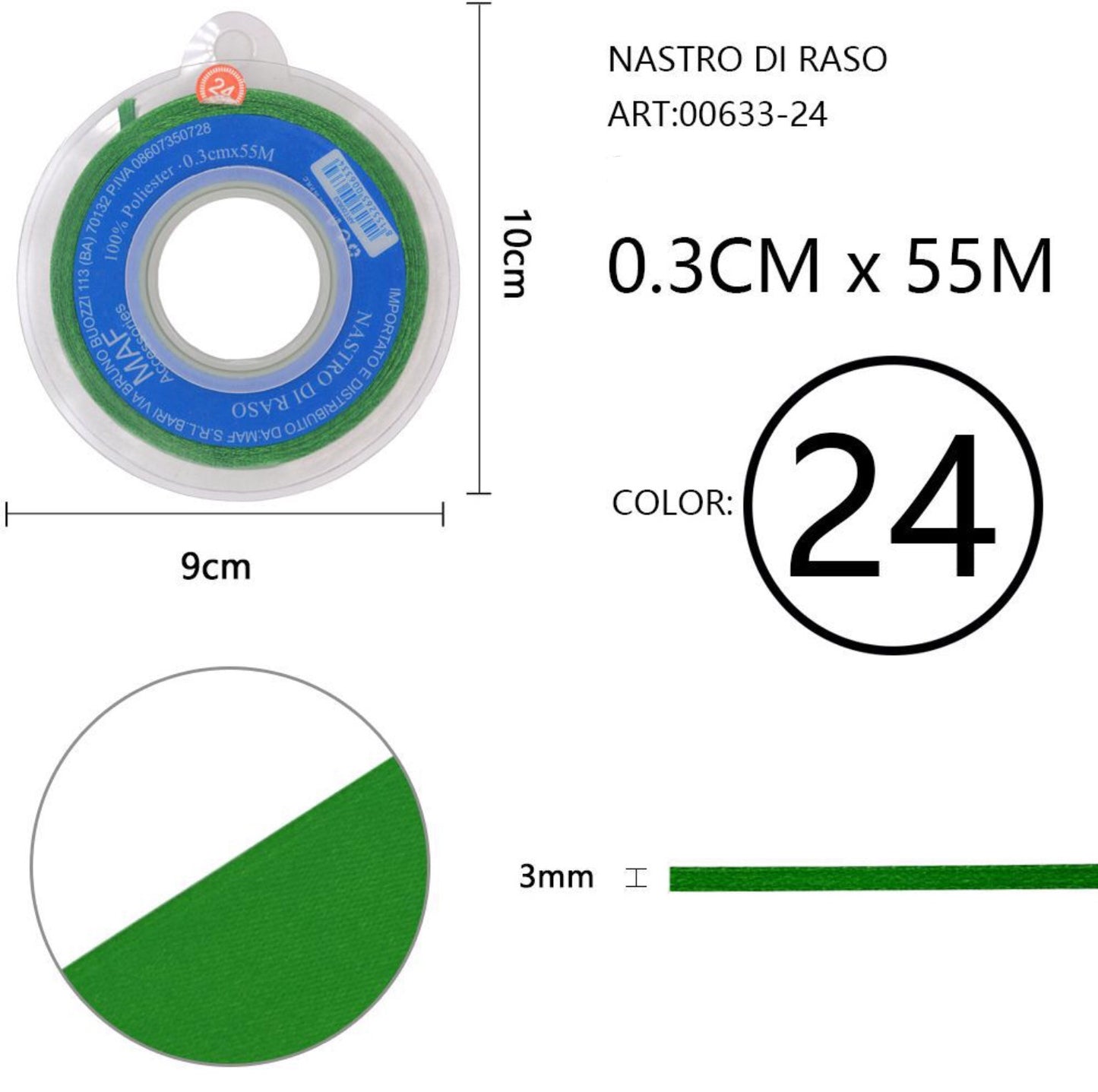 NASTRO di raso 0,3cmx55m 24