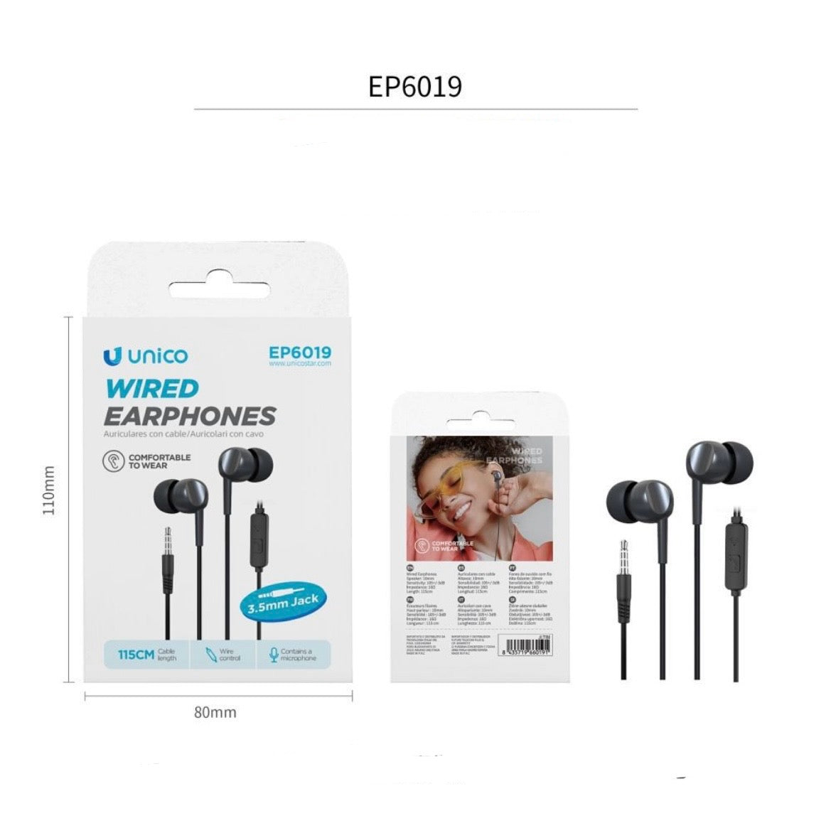 UNICO auricolare nero EP6019