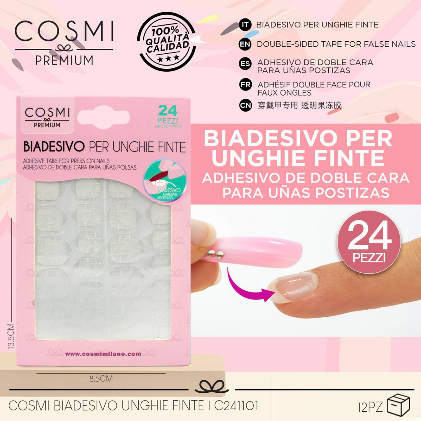 COSMI biadesivo per unghie finte 24pezzi