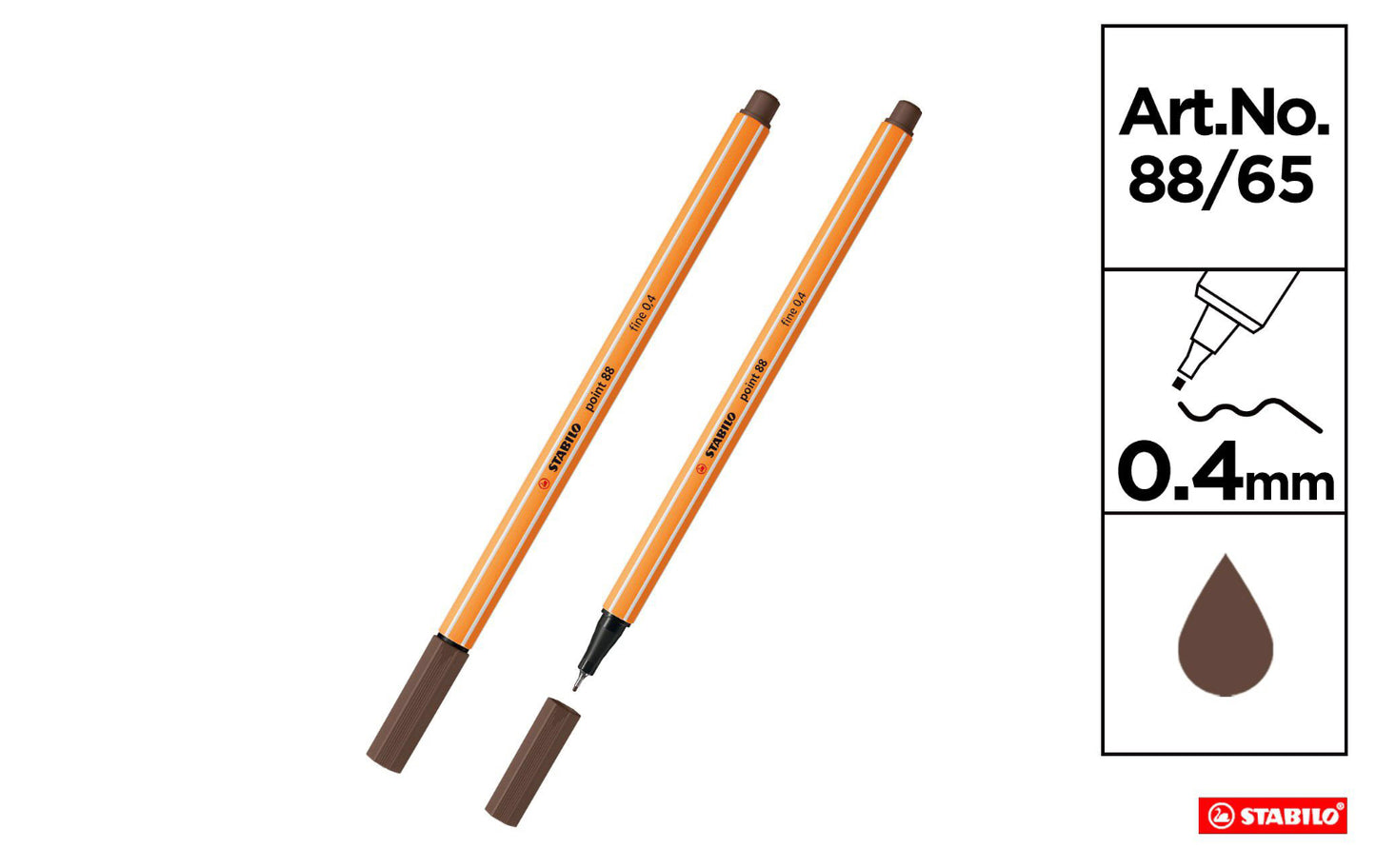 Stabilo fineliner point 0,4mm terra d’ombra 88/65