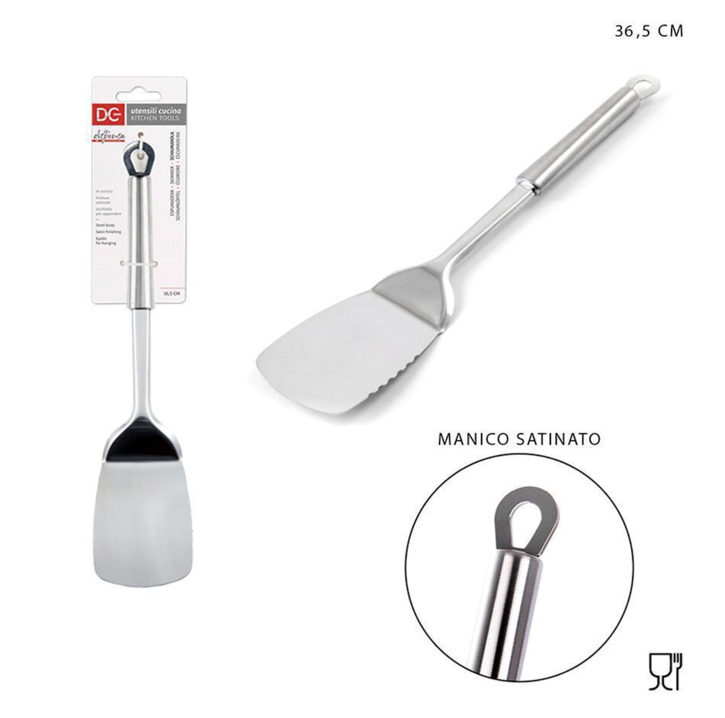 DC CASA paletta lasagna acciaio satinato 36.5x7.5cm